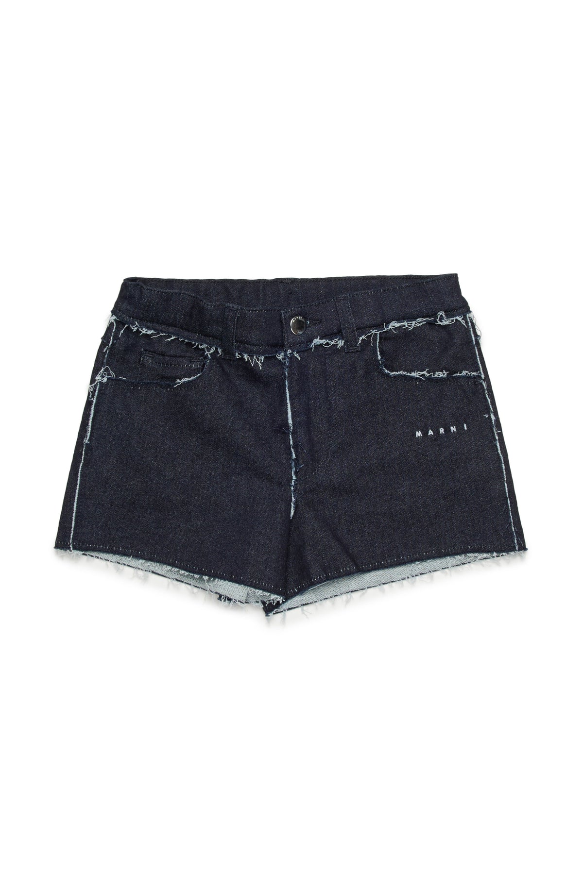 Shorts vaqueros con logo en la parte delantera