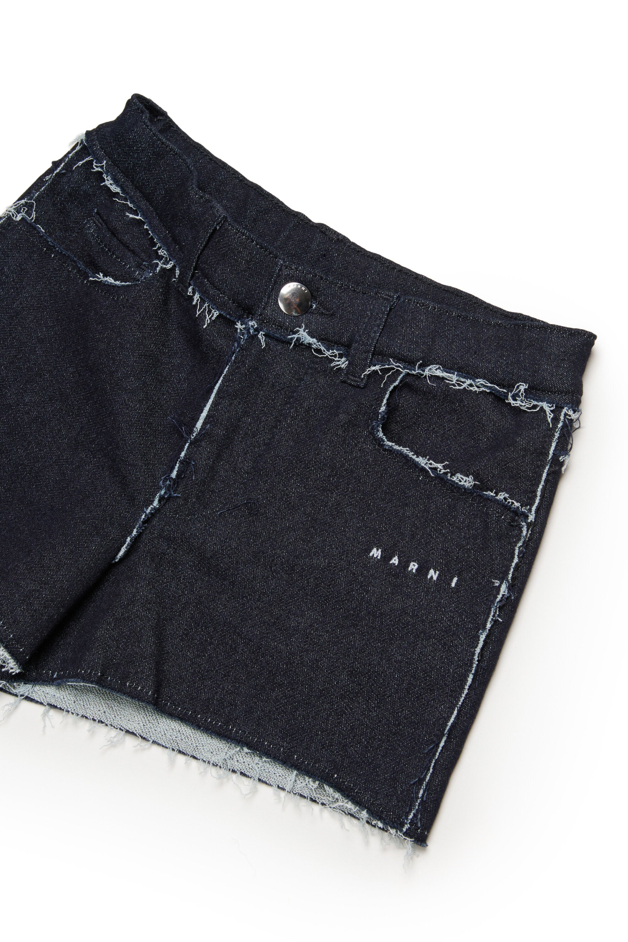 Denim shorts with front logo