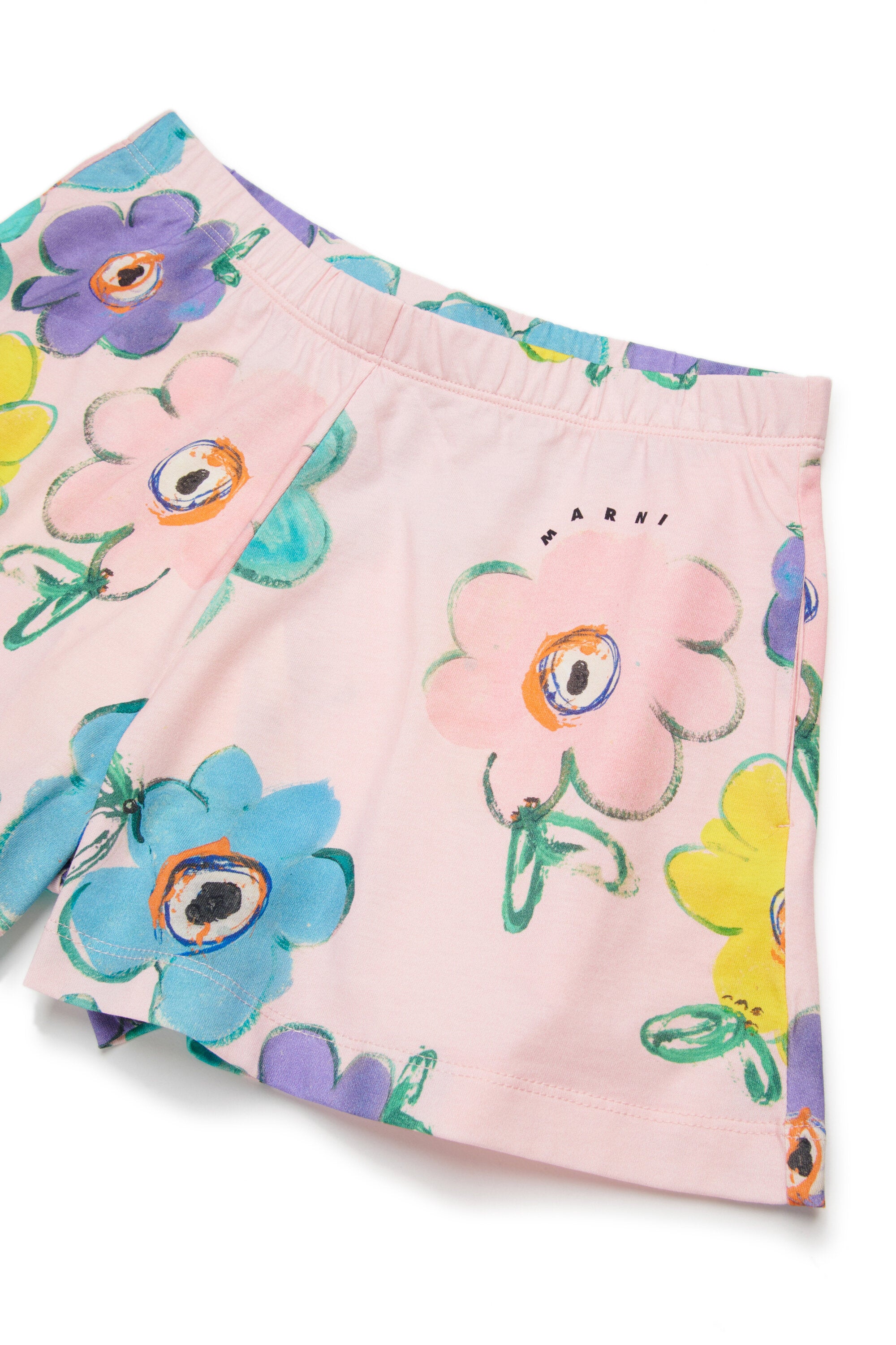Shorts de felpa con estampado floral