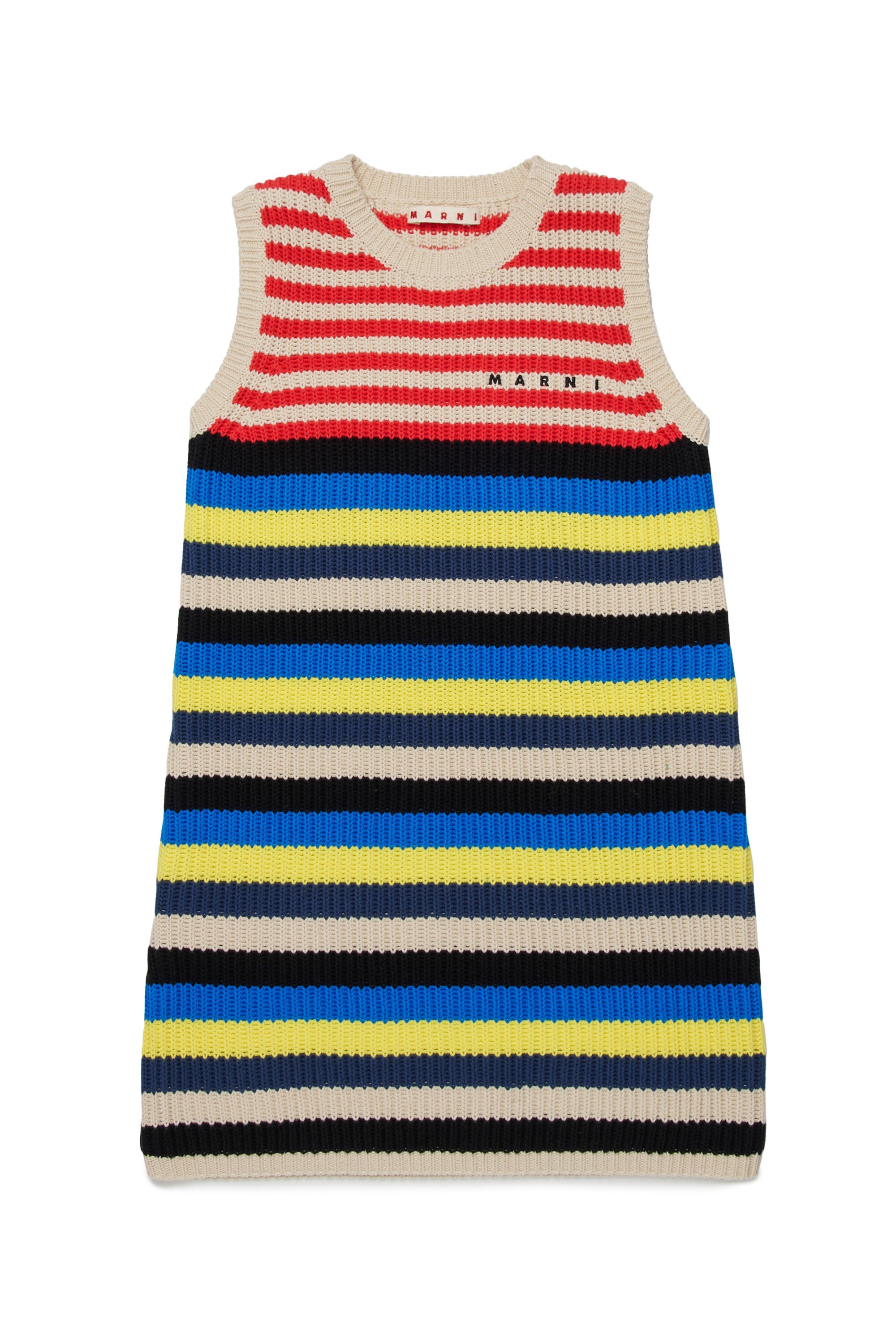 Vestido de rayas con logo