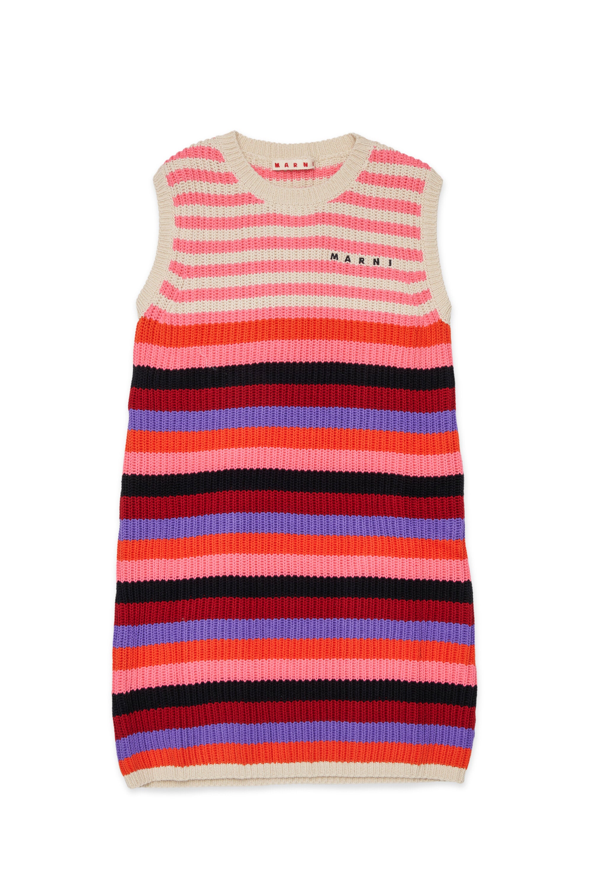 Vestido de rayas con logo