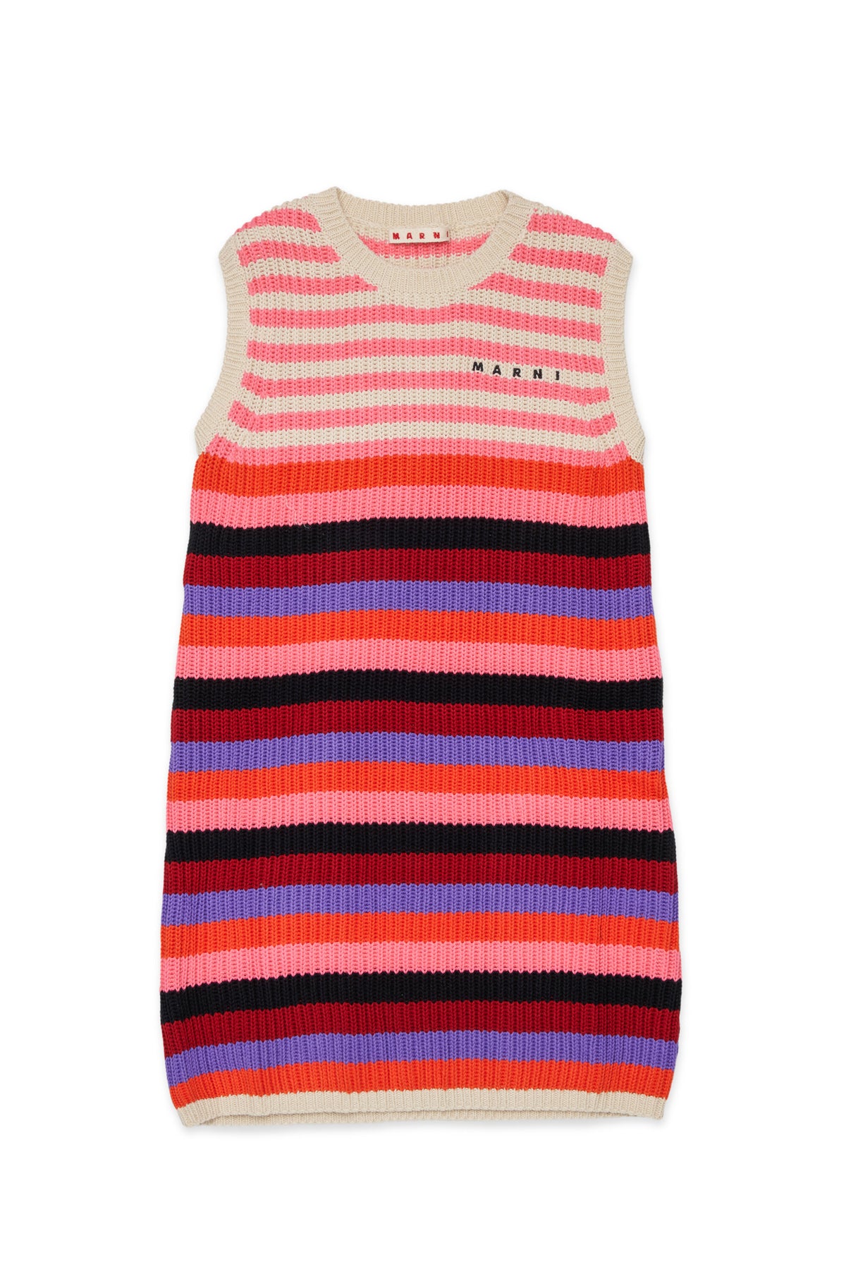 Vestido de rayas con logo
