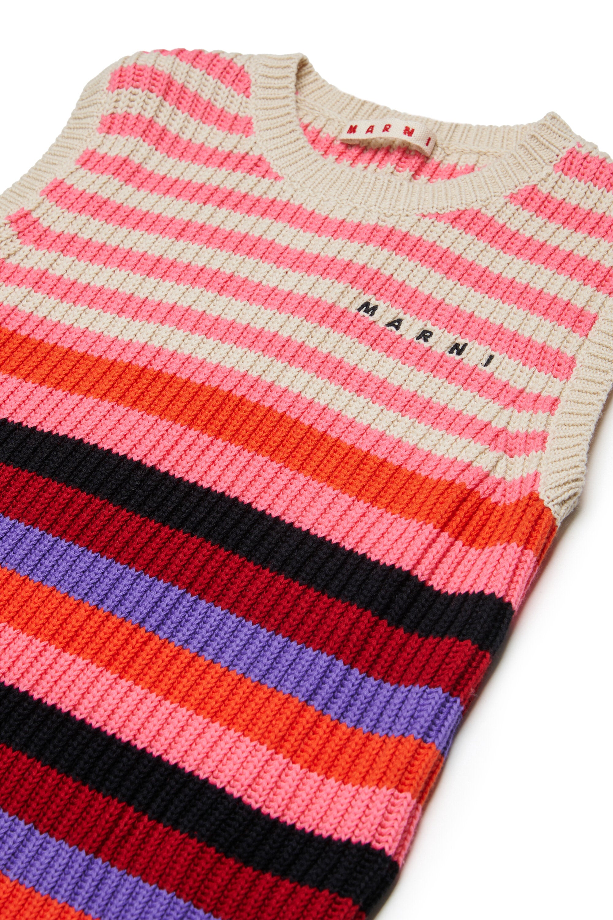 Vestido de rayas con logo