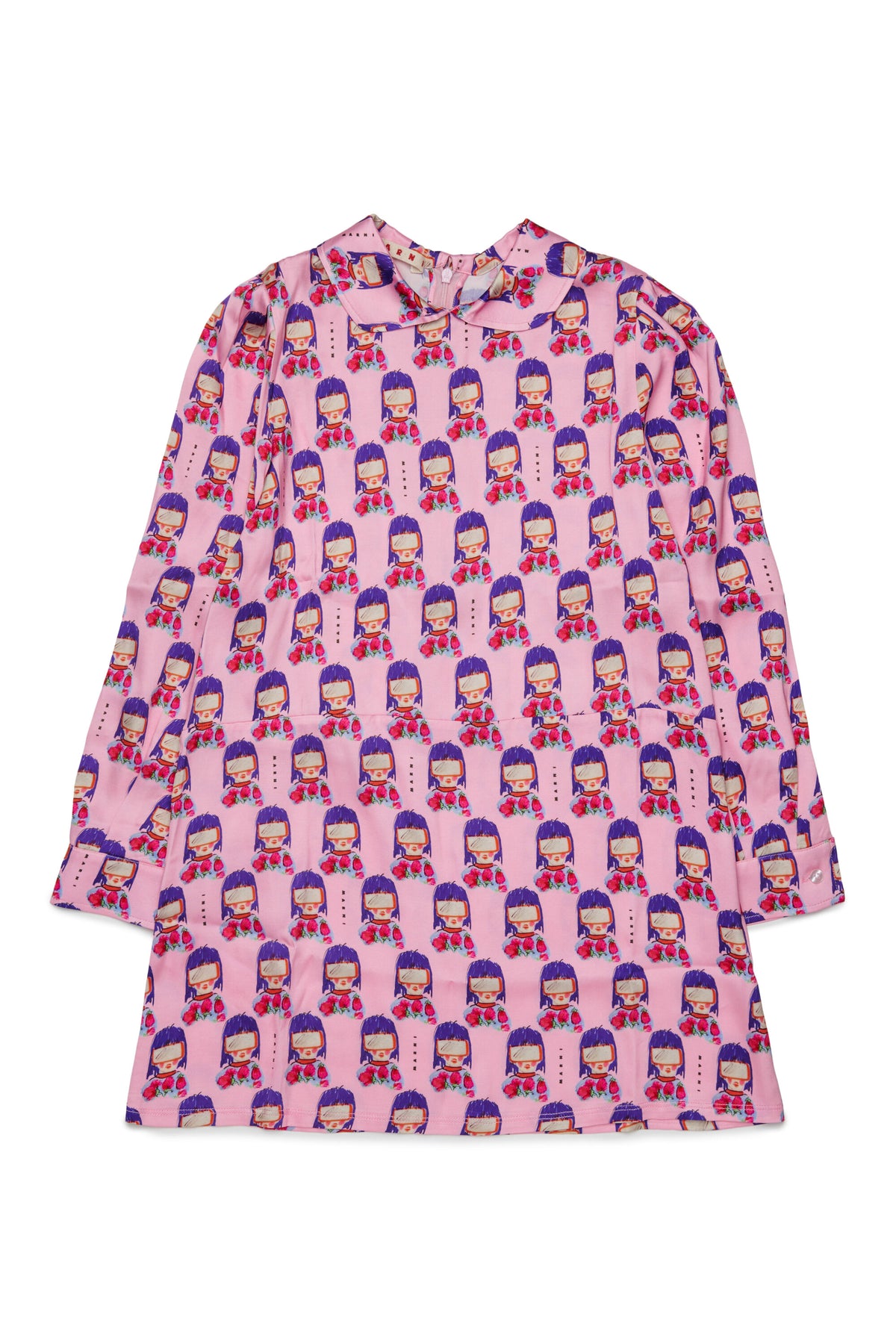 Vestido estampado con cuello clásico