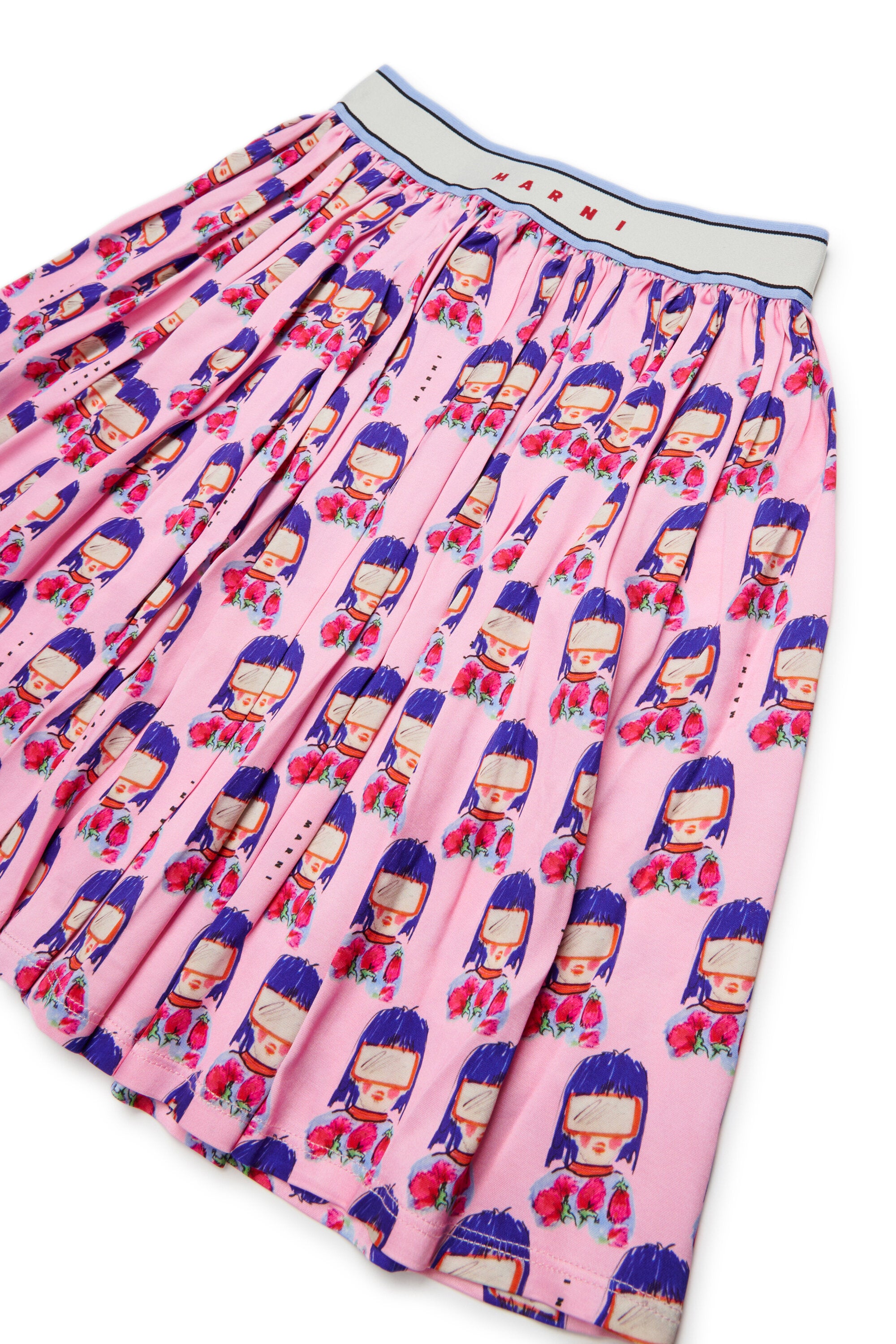 Falda estampada con logo