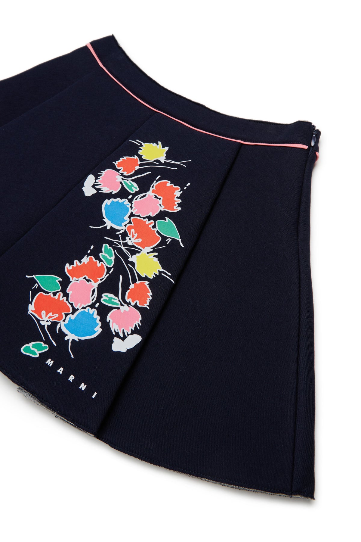 Falda con estampado floral y logo
