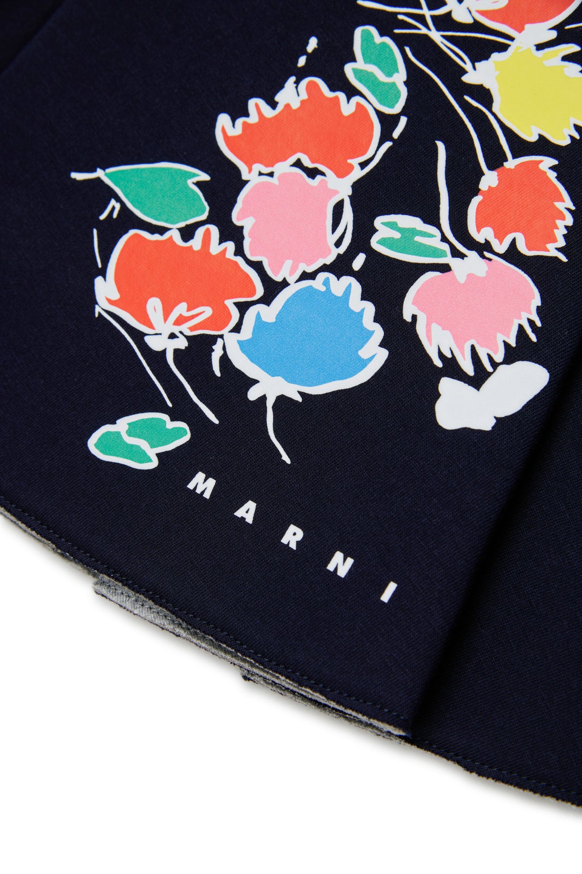 Falda con estampado floral y logo