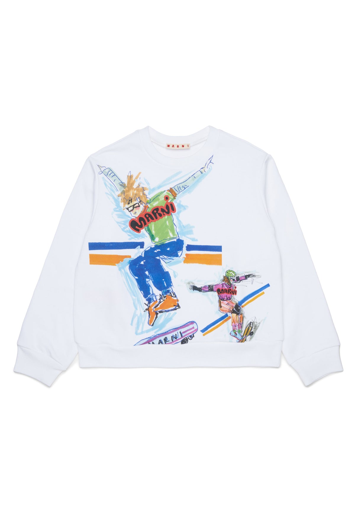 Sudadera de cuello redondo con estampado de skater