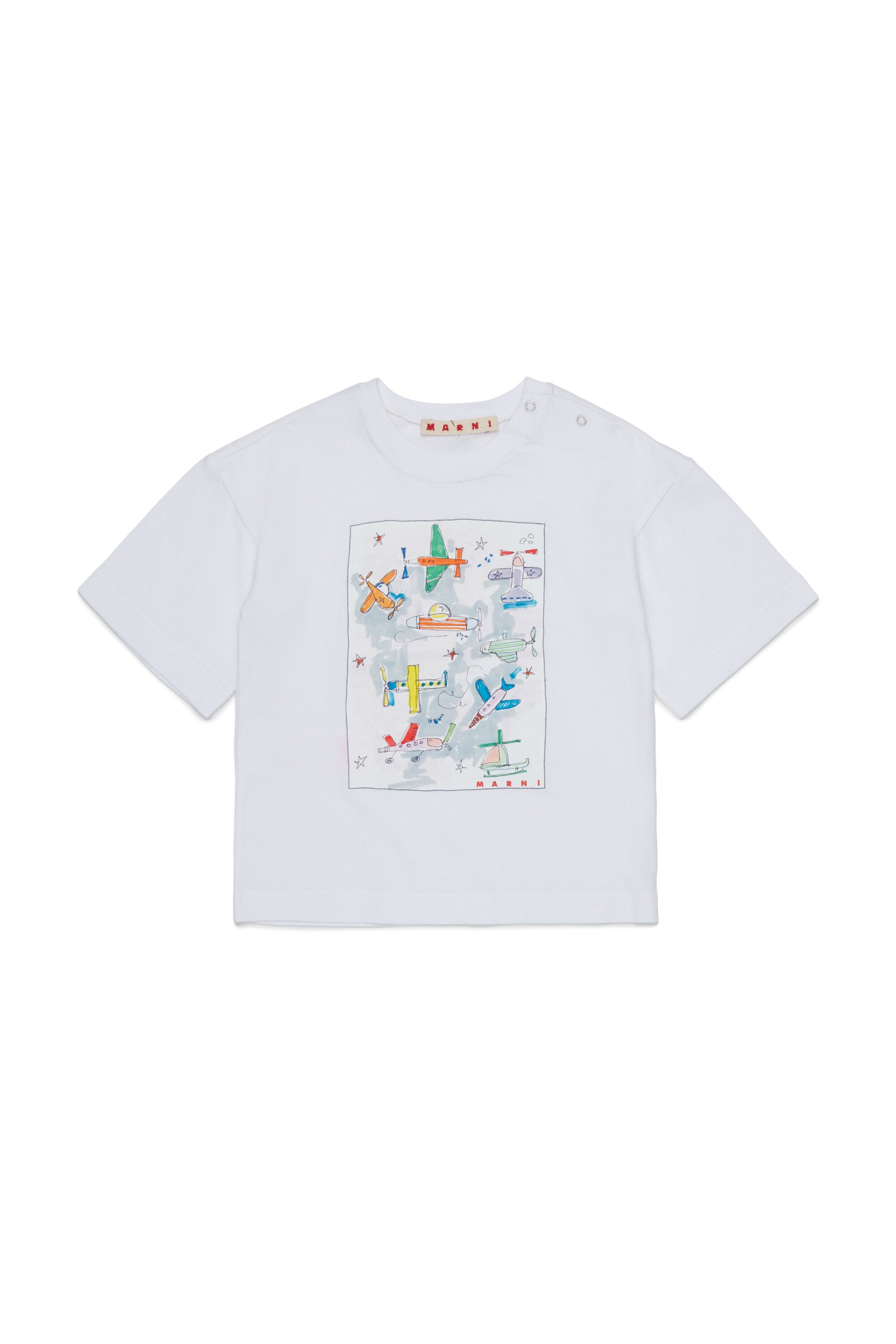 T-shirt with airplane print and logo