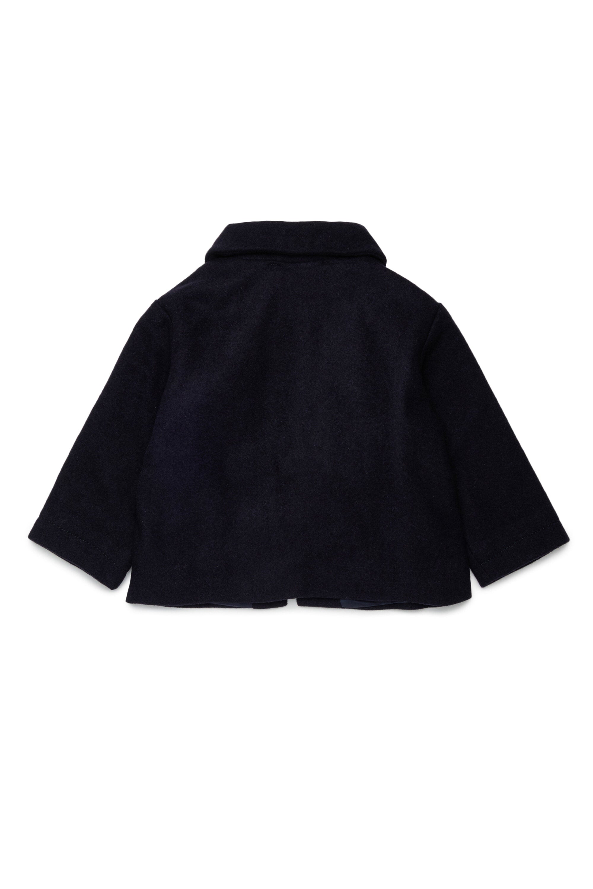 Chaqueta de mezcla de lana con logo bordado