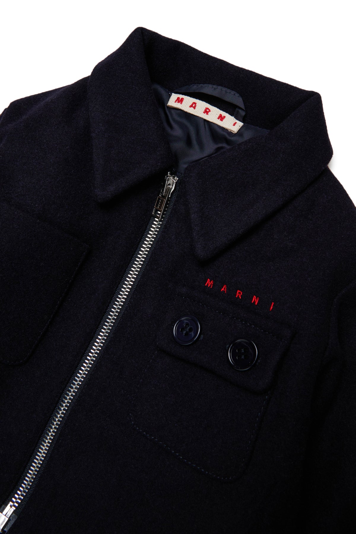 Wool-blend jacket with embroidered logo