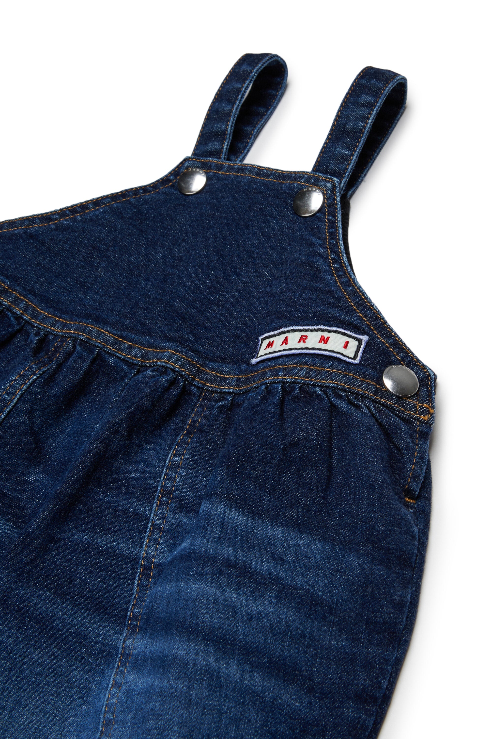 Salopette de denim con logo