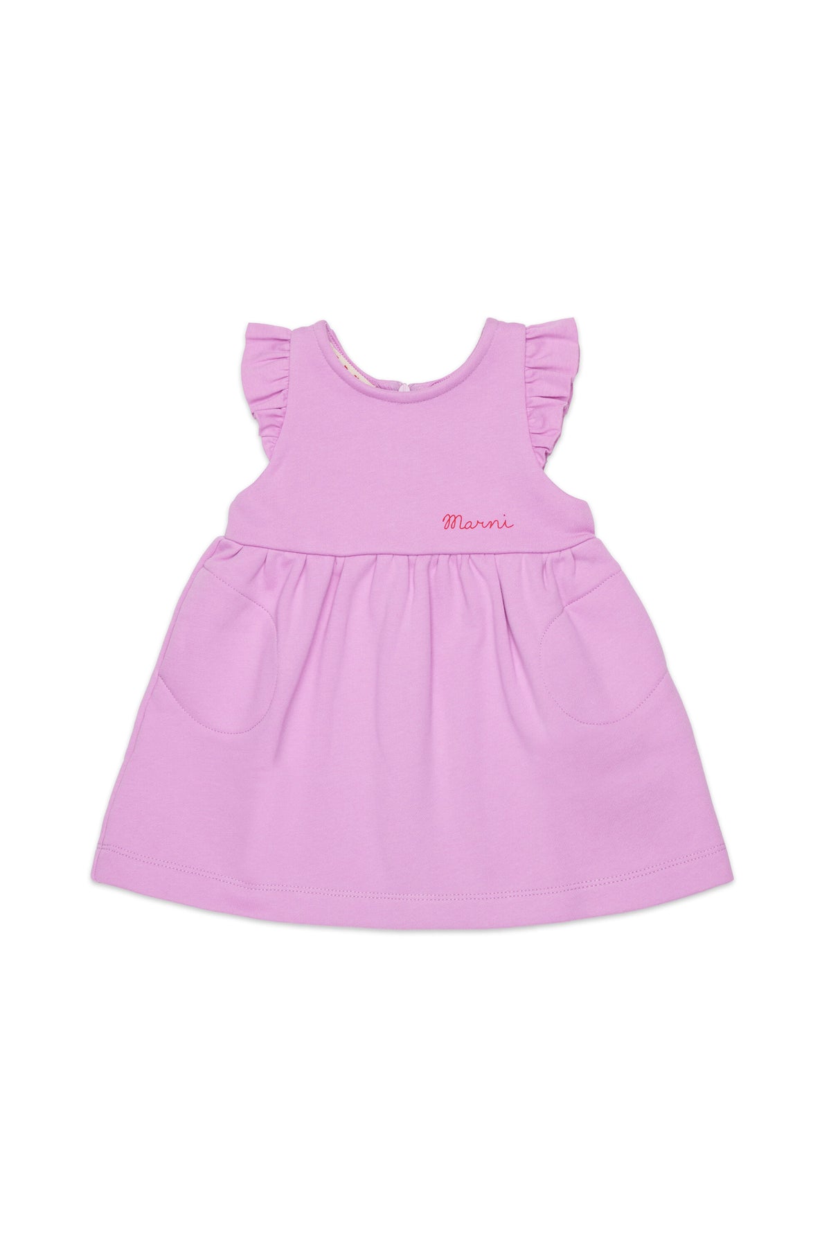 Vestido corto con volantes y logo