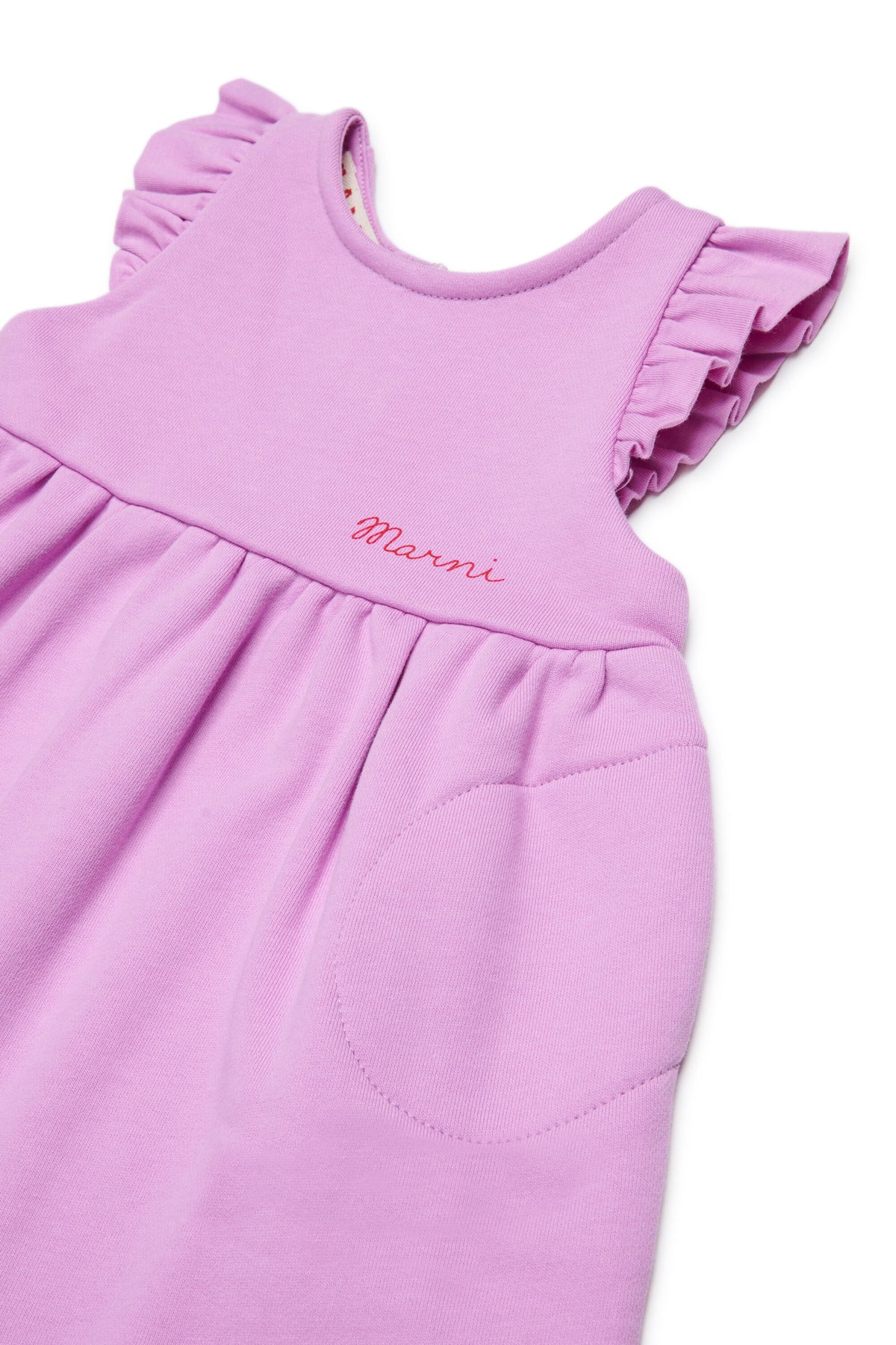 Vestido corto con volantes y logo
