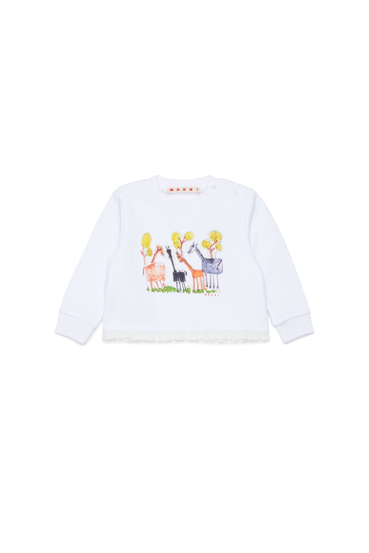 Sudadera con estampado animal y encaje