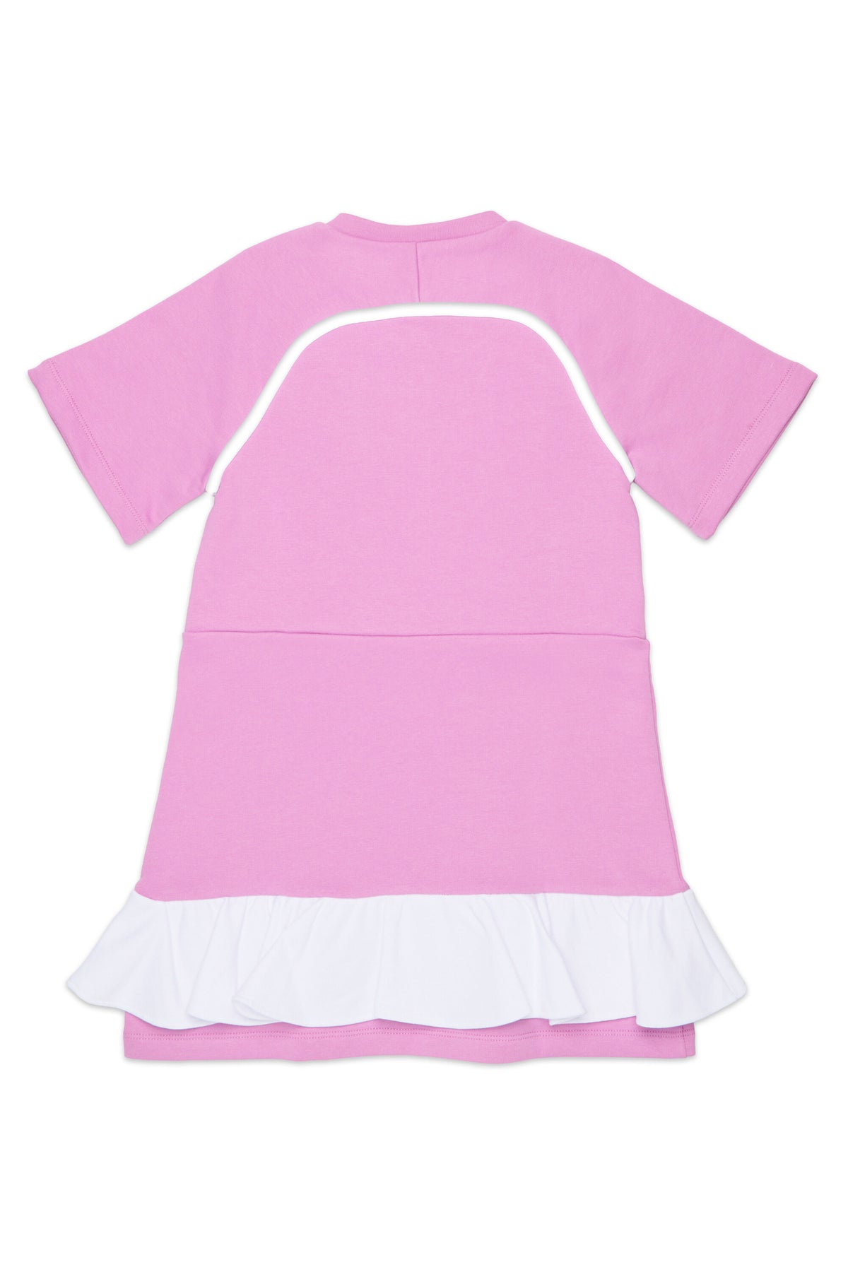 Vestido felpa con cremallera y volante