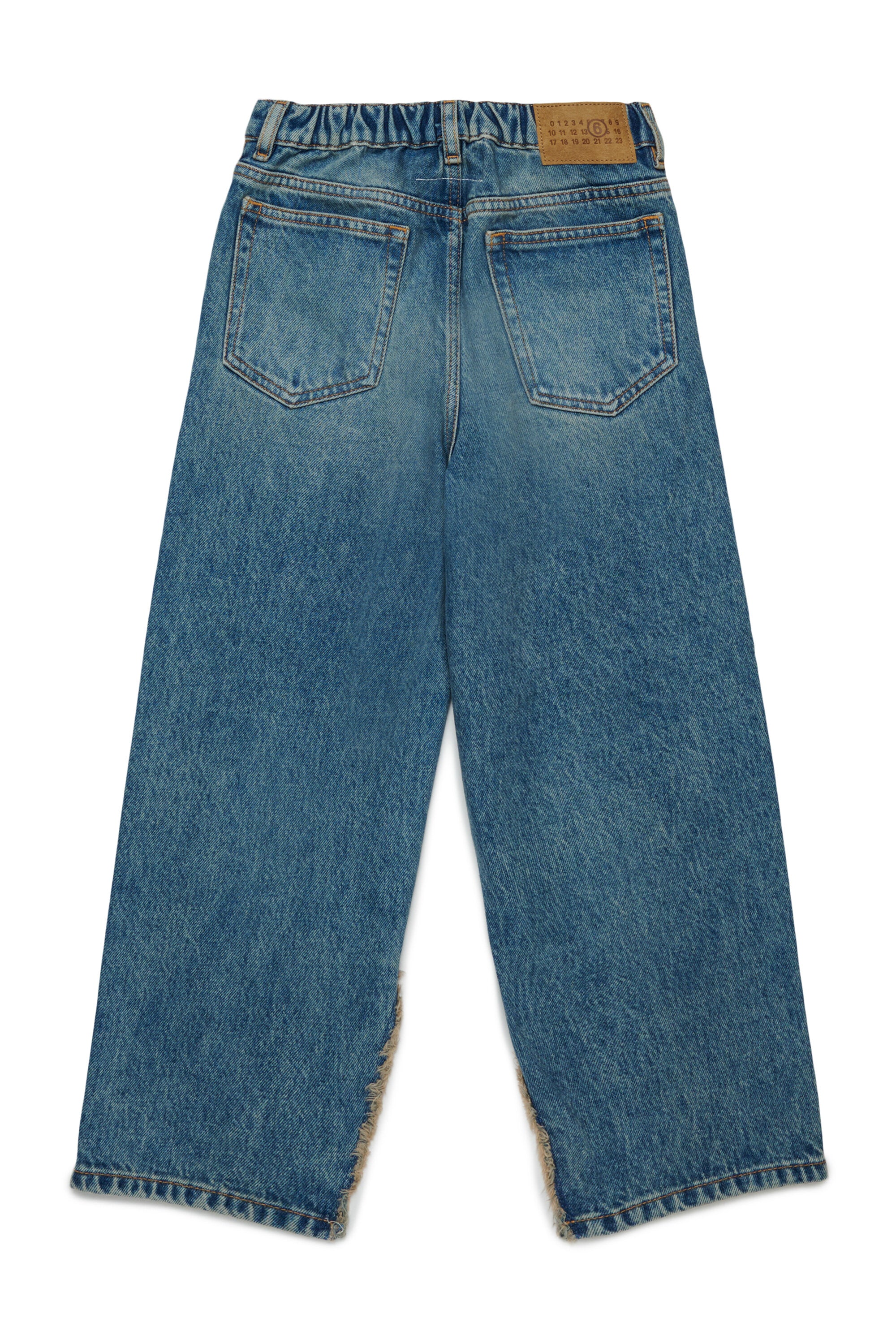Medium blue shaded regular jeans with split