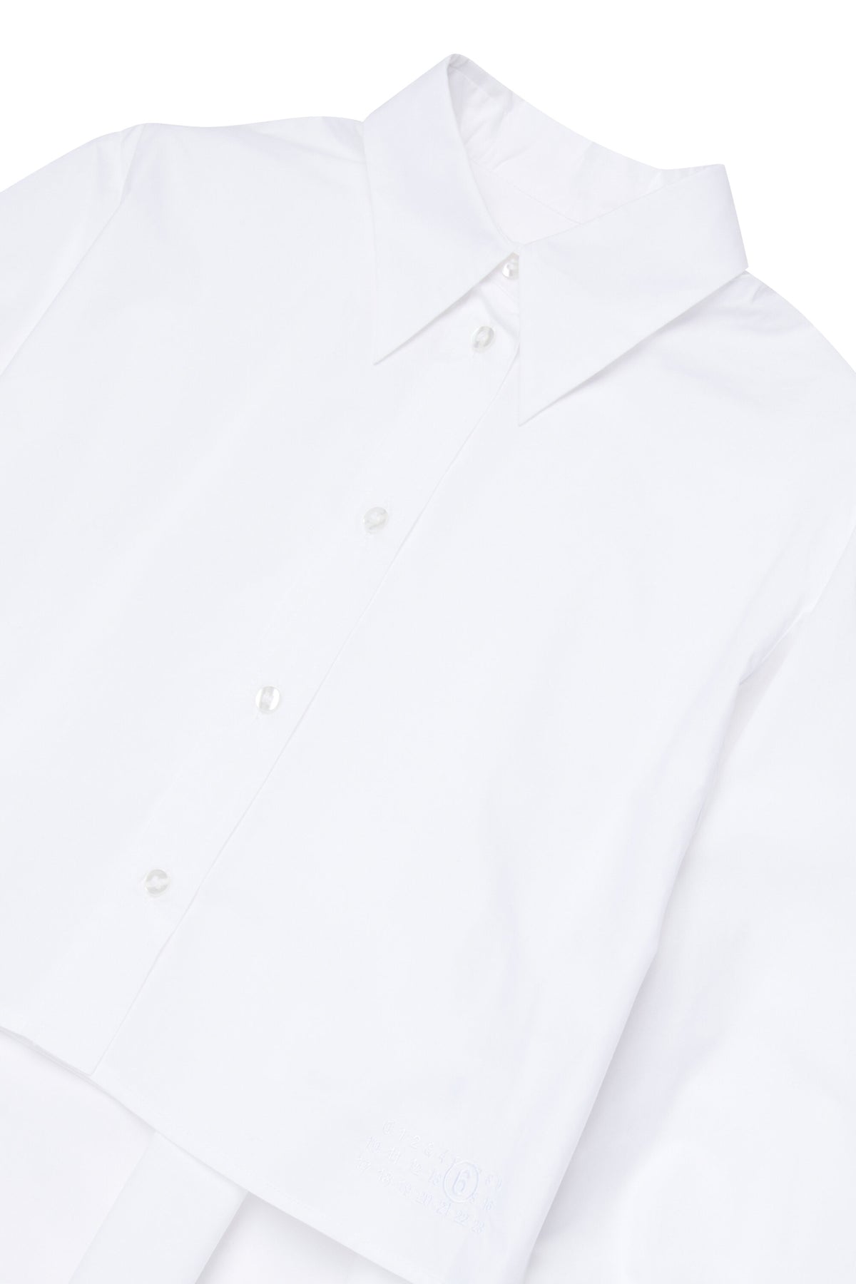 Cropped poplin shirt with pleated back