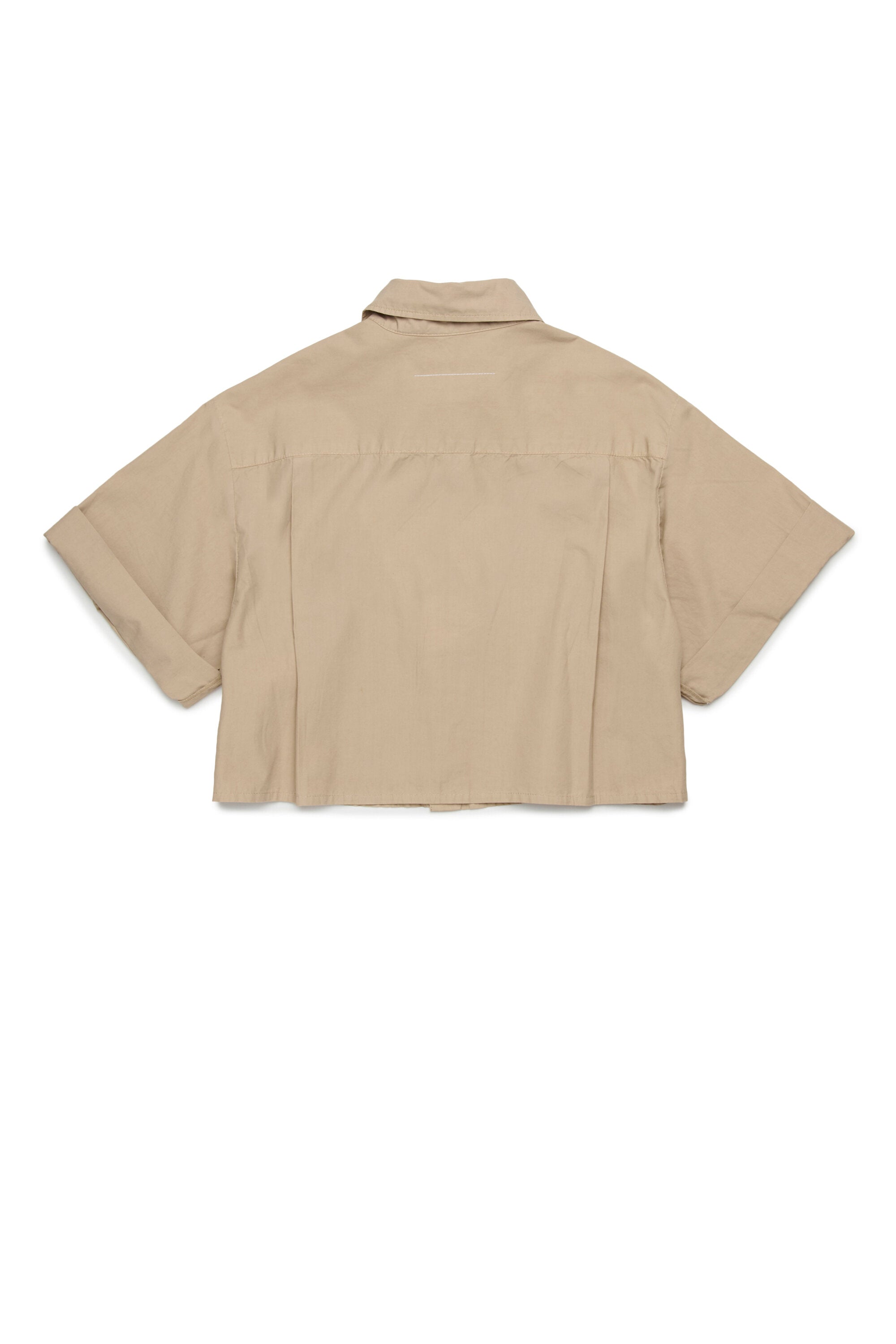 Poplin shirt with turn-up sleeves
