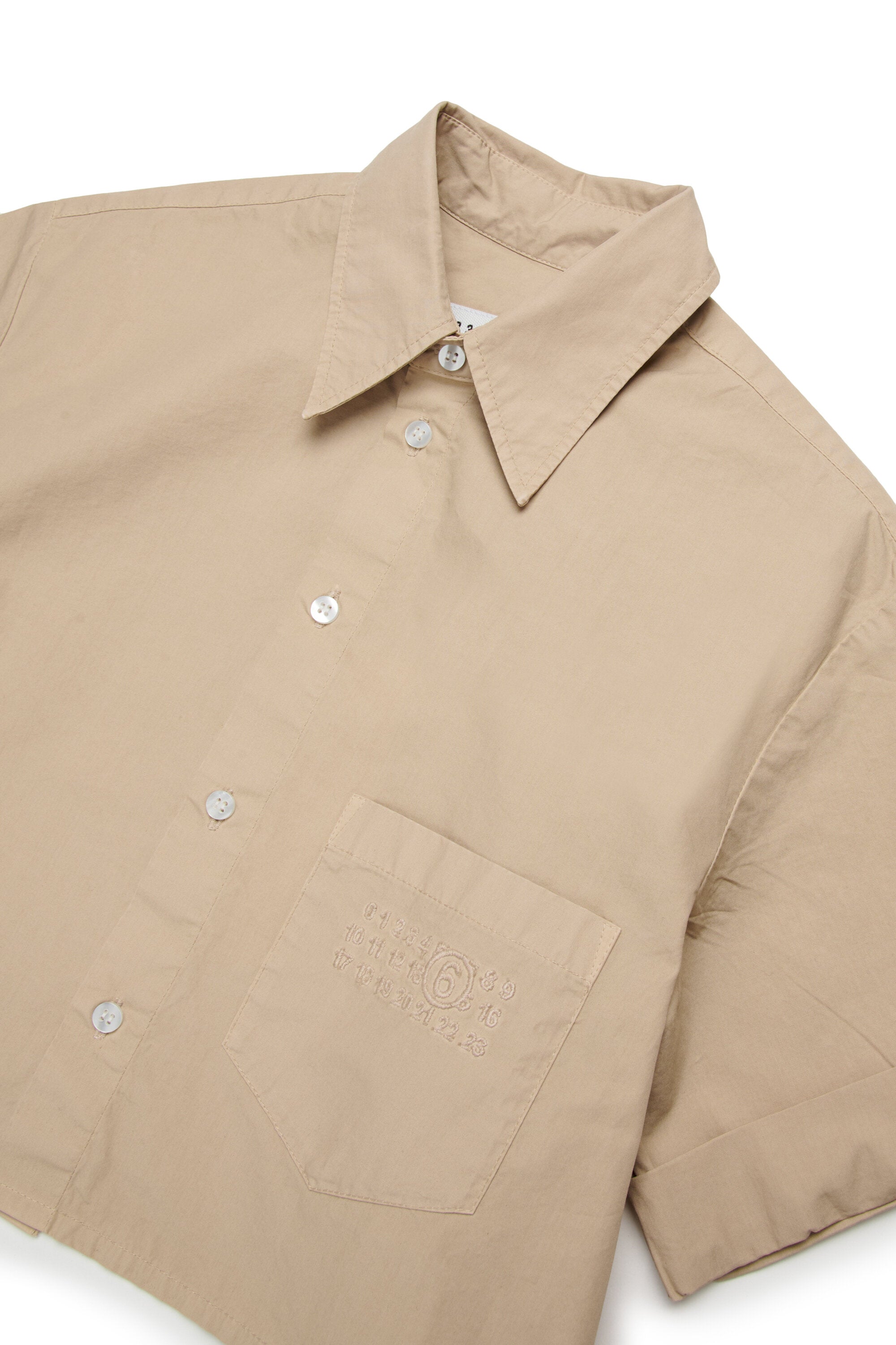 Poplin shirt with turn-up sleeves