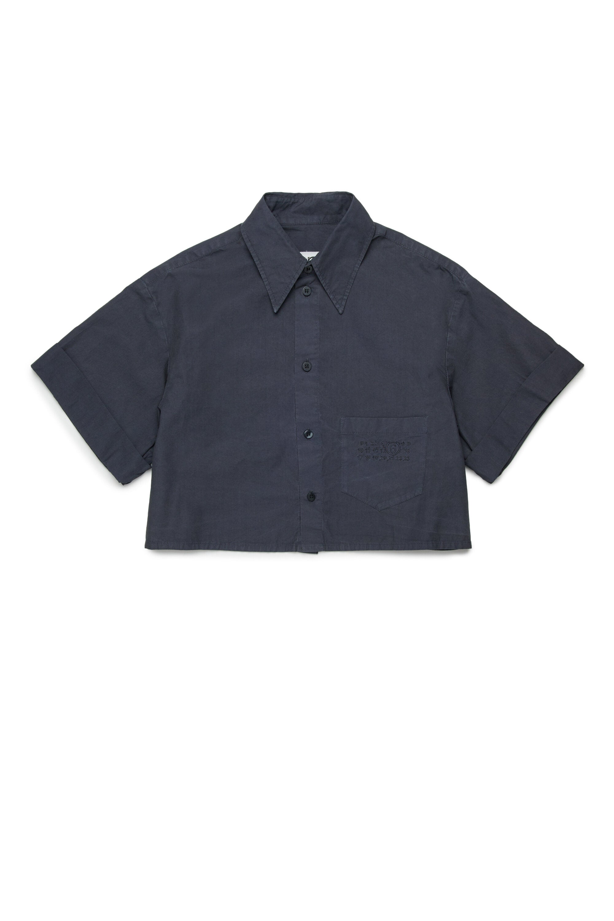 Poplin shirt with turn-up sleeves