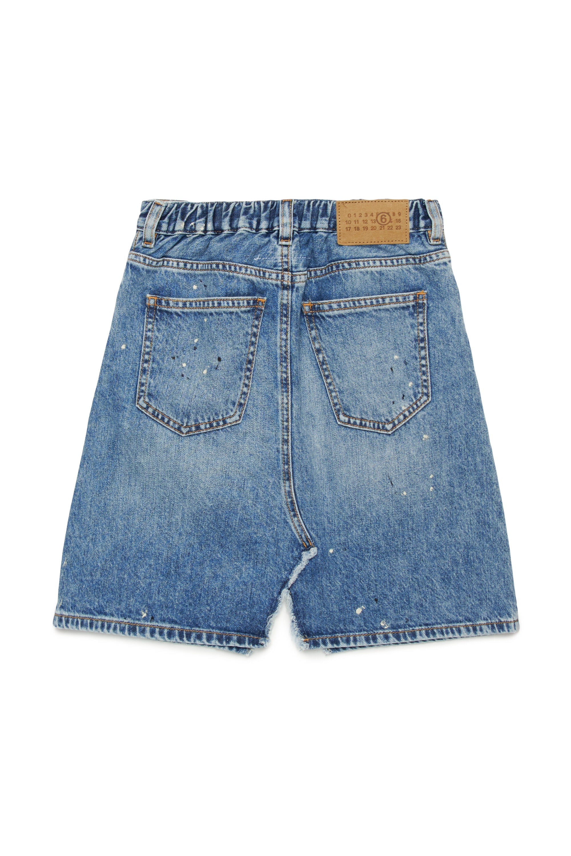 Falda vaquera en tonos azules con lunares de color