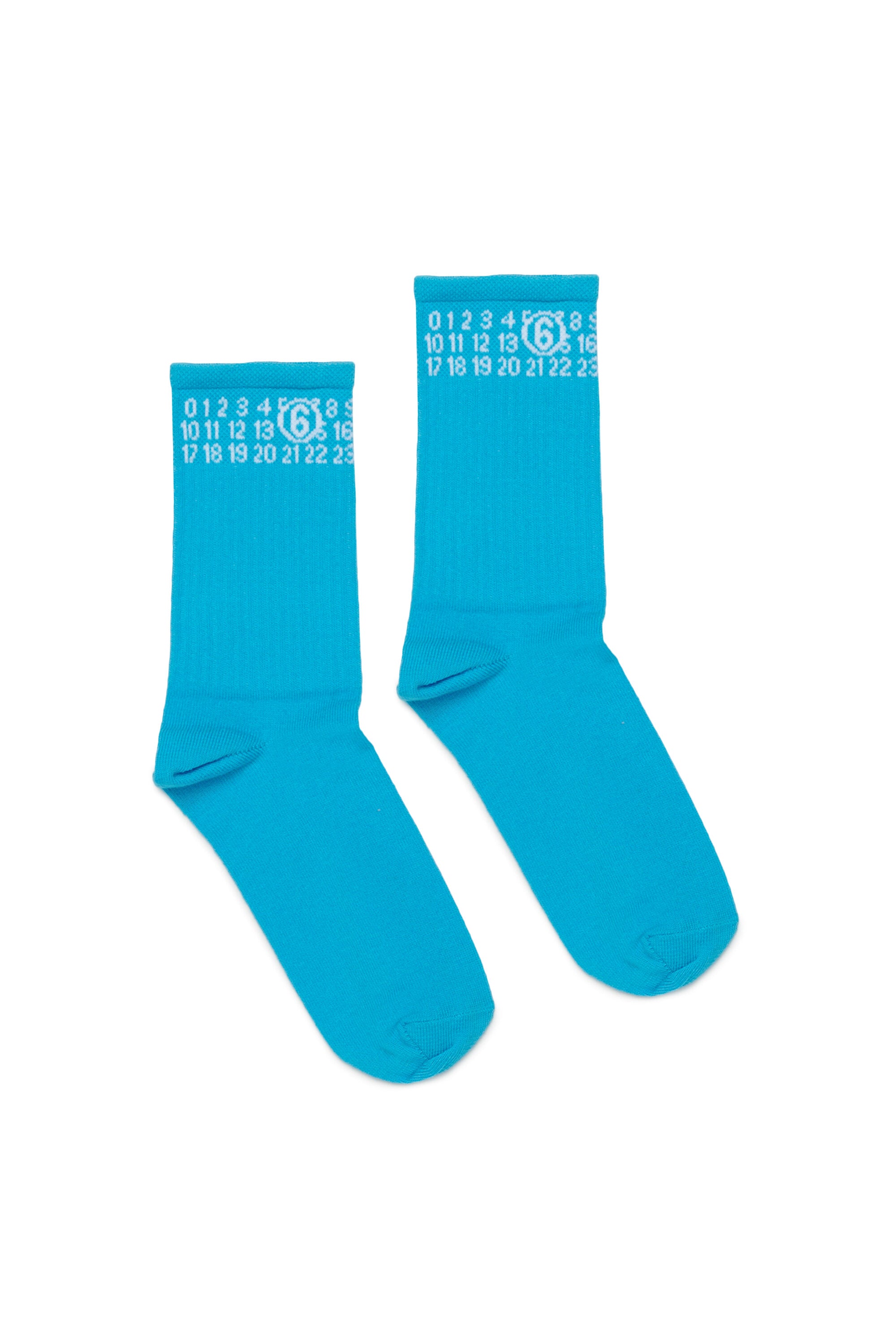 Ribbed socks branded with numeric logo