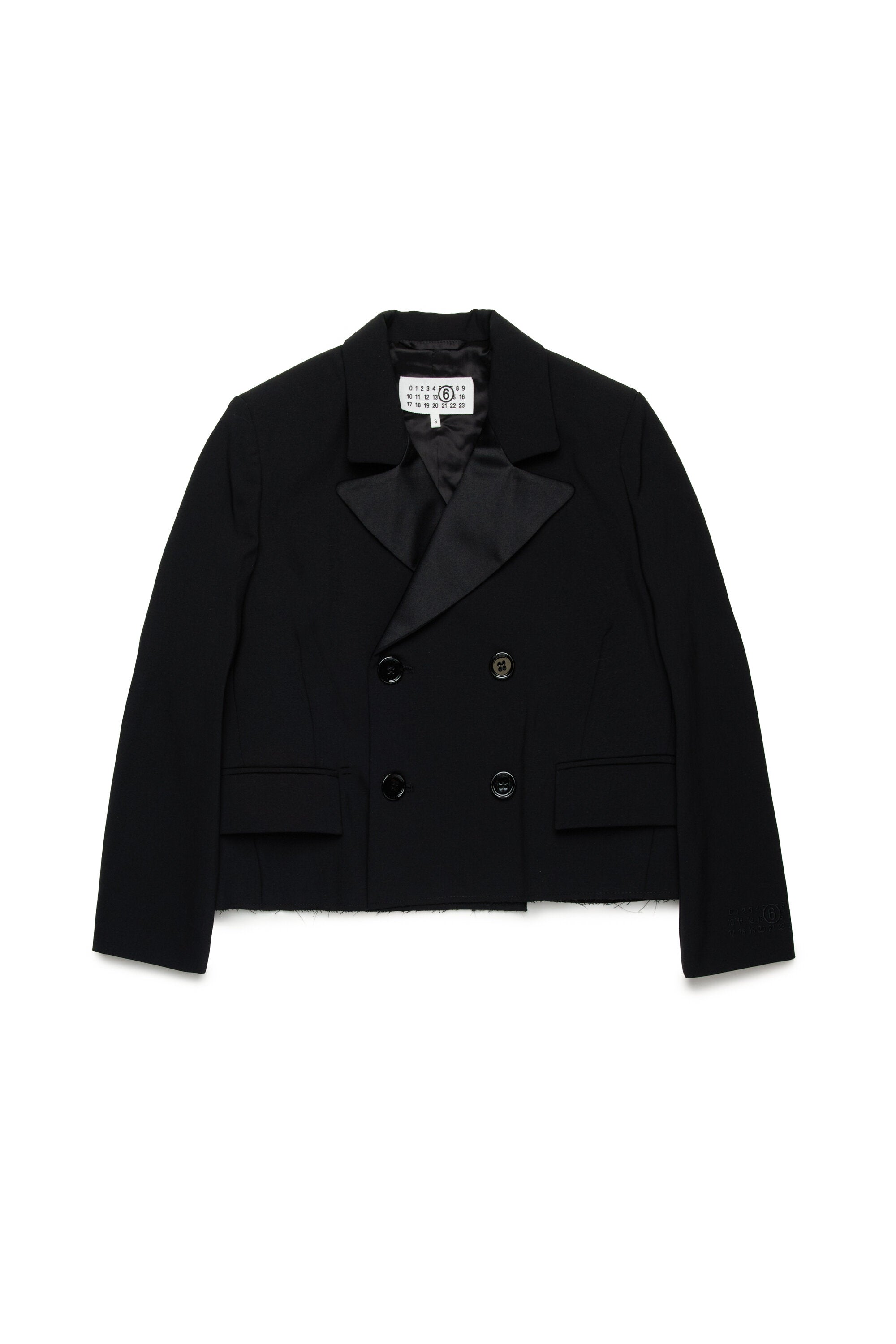 Chaqueta de lana fría con botonadura doble