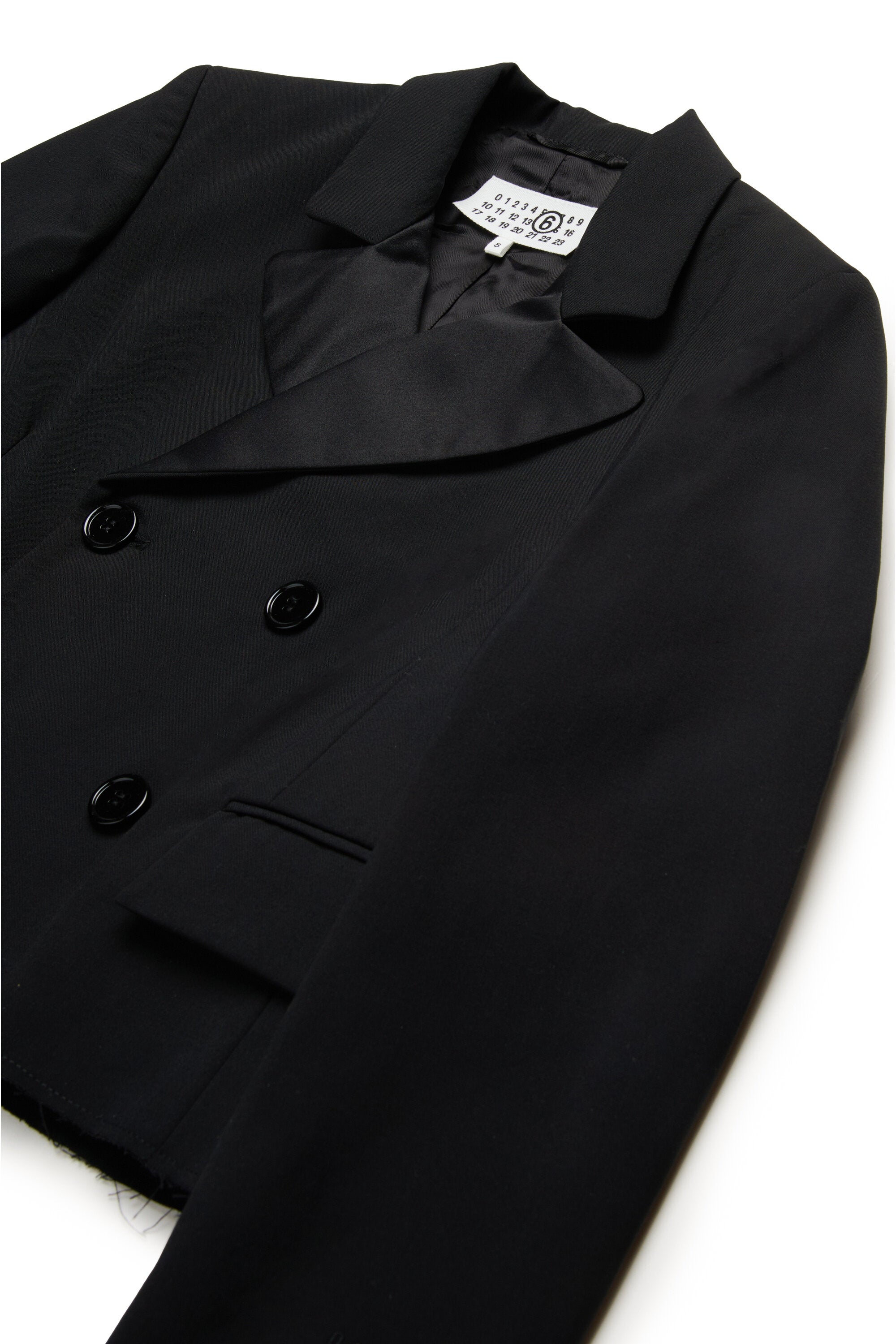 Chaqueta de lana fría con botonadura doble