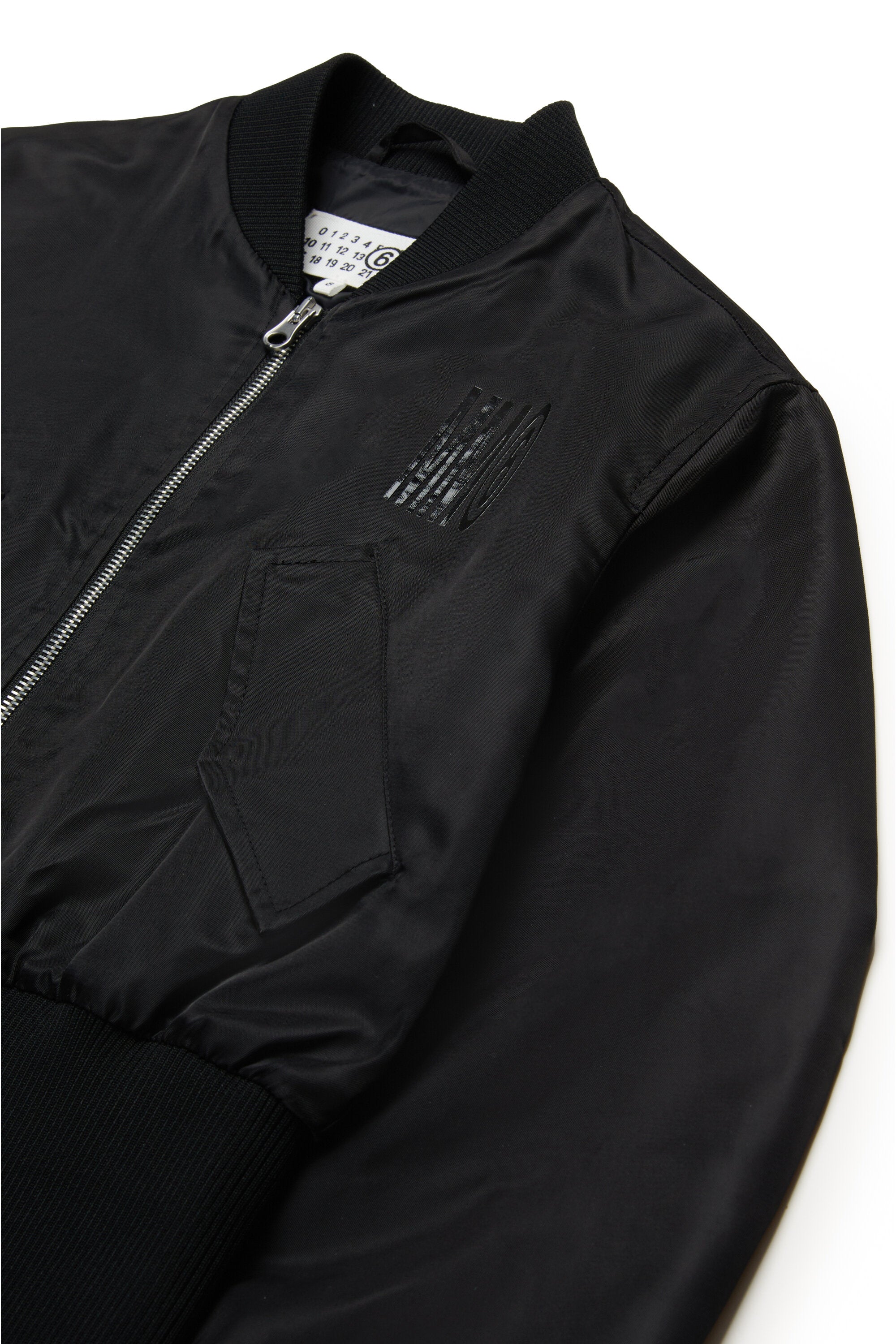 Chaqueta bomber larga con logotipo maxi