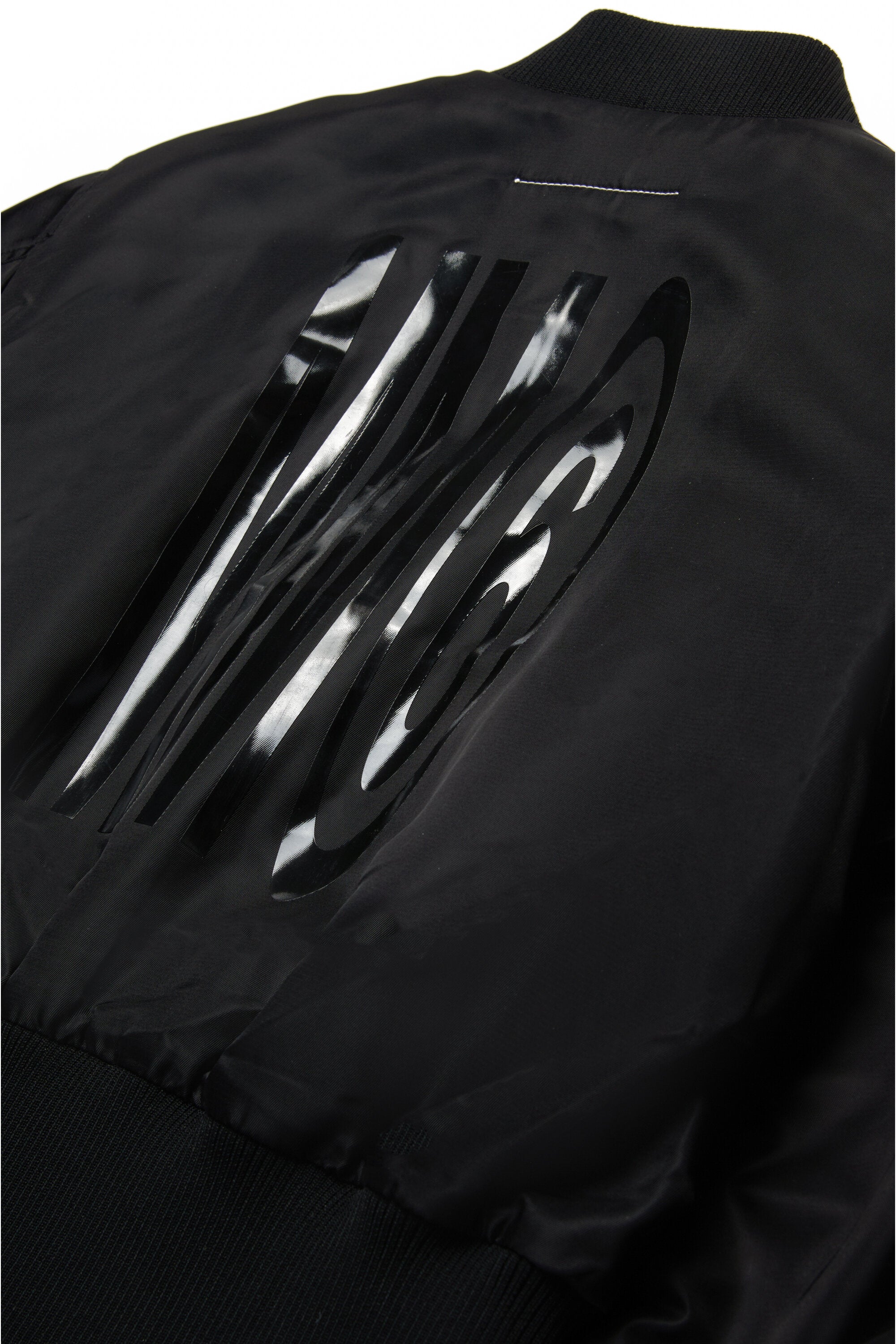 Chaqueta bomber larga con logotipo maxi