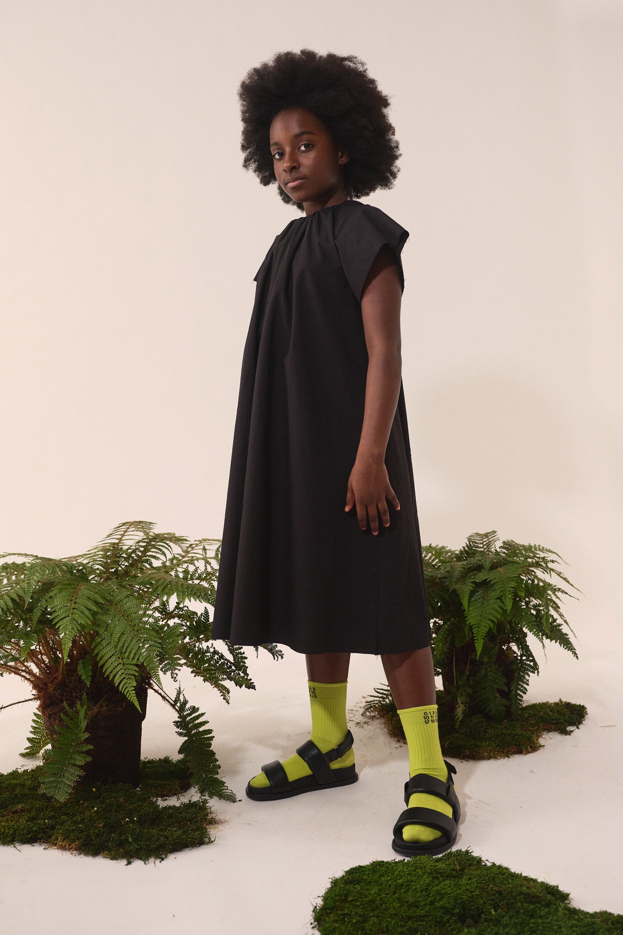 Vestido de popelín con volantes