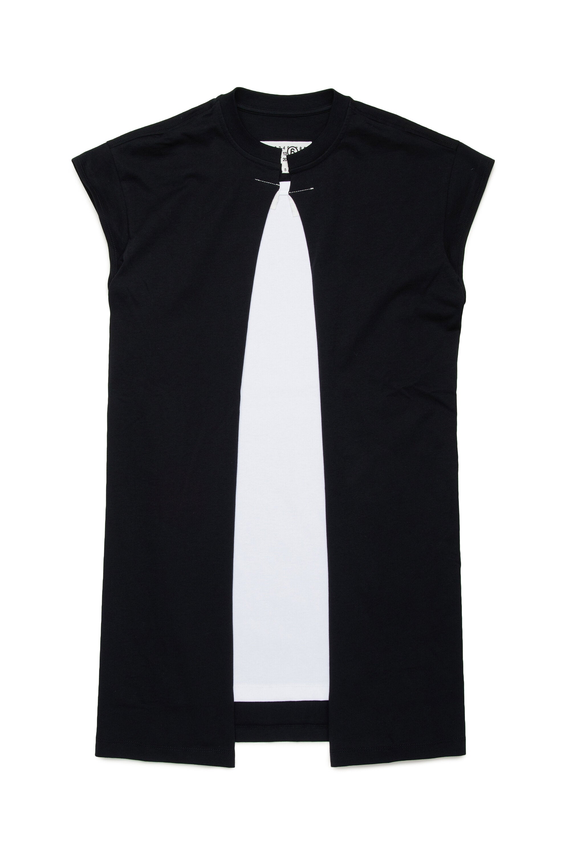 Vestido recortado con detalles de corte en crudo