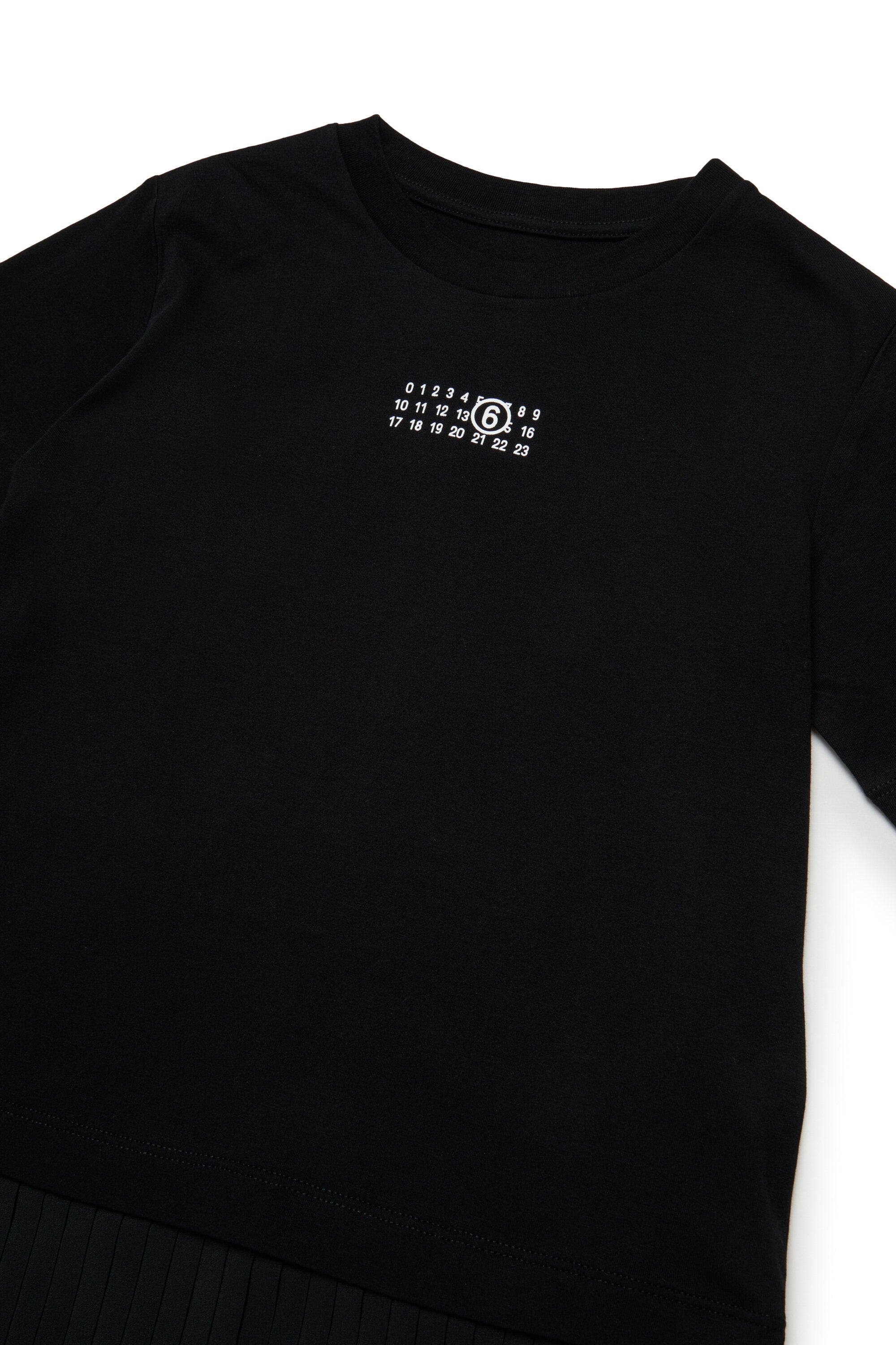 Vestido corto de jersey con bajo plisado