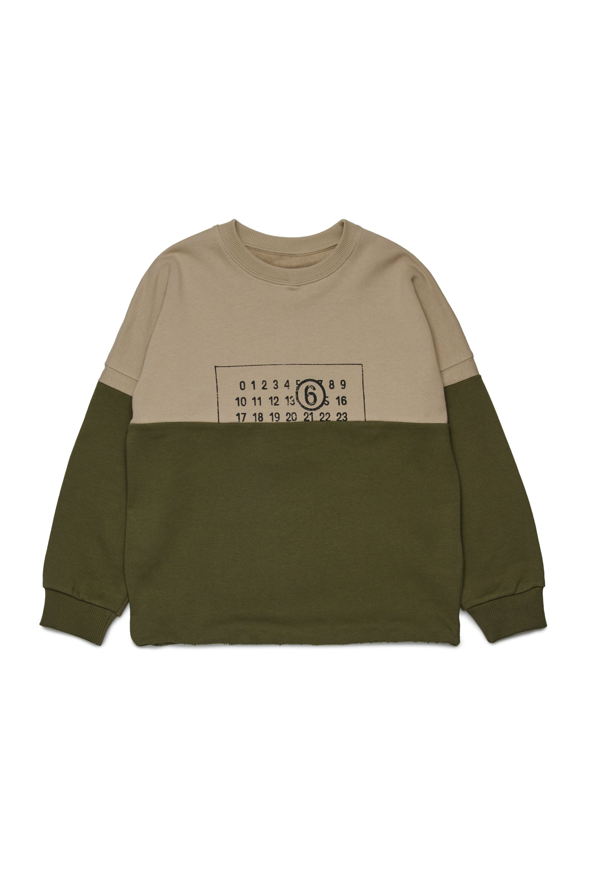 Sudadera de cuello redondo recortado en dos tonos