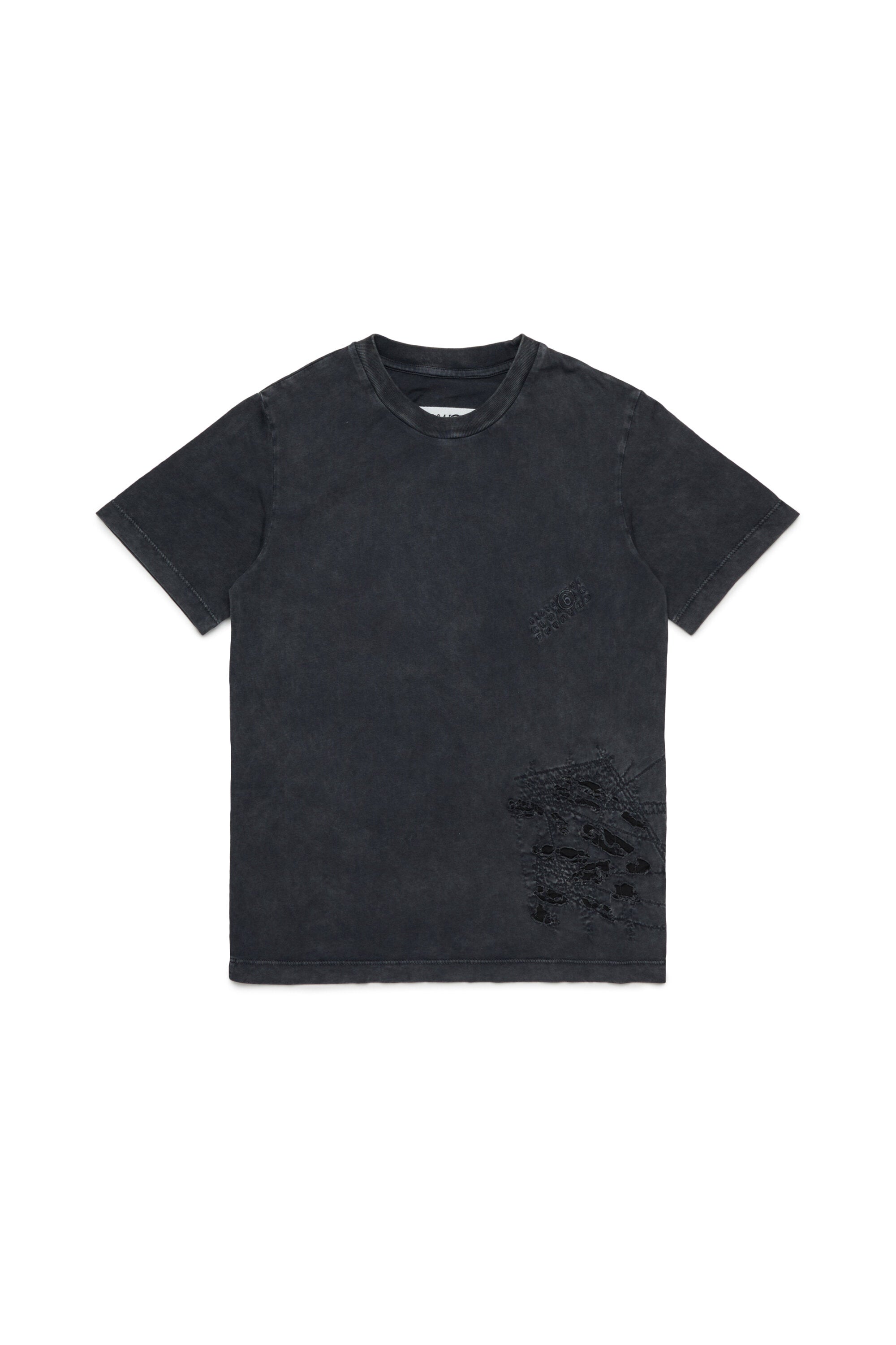 Camiseta de jersey con roturas zurcidas