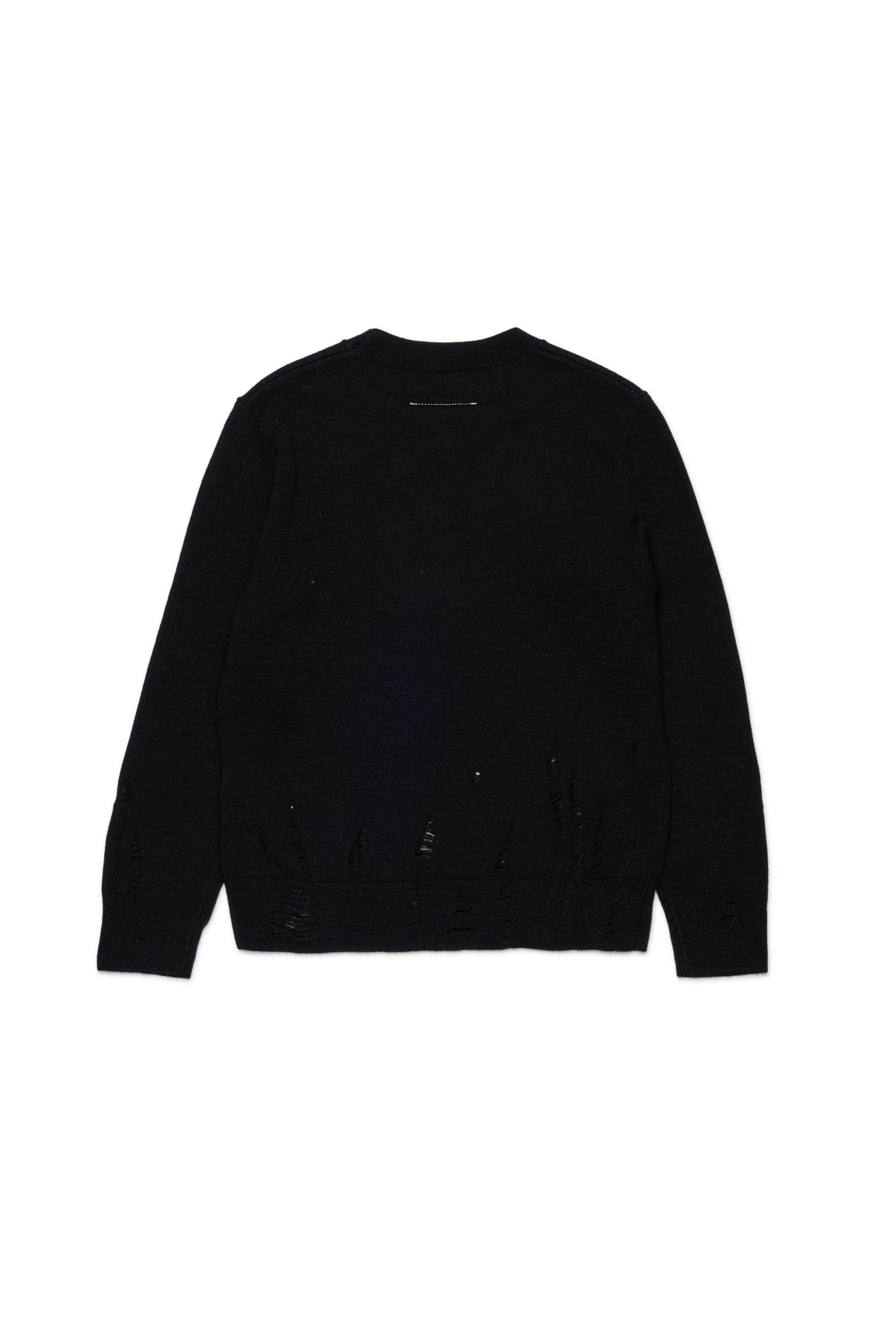 Wool-blend pullover with breaks