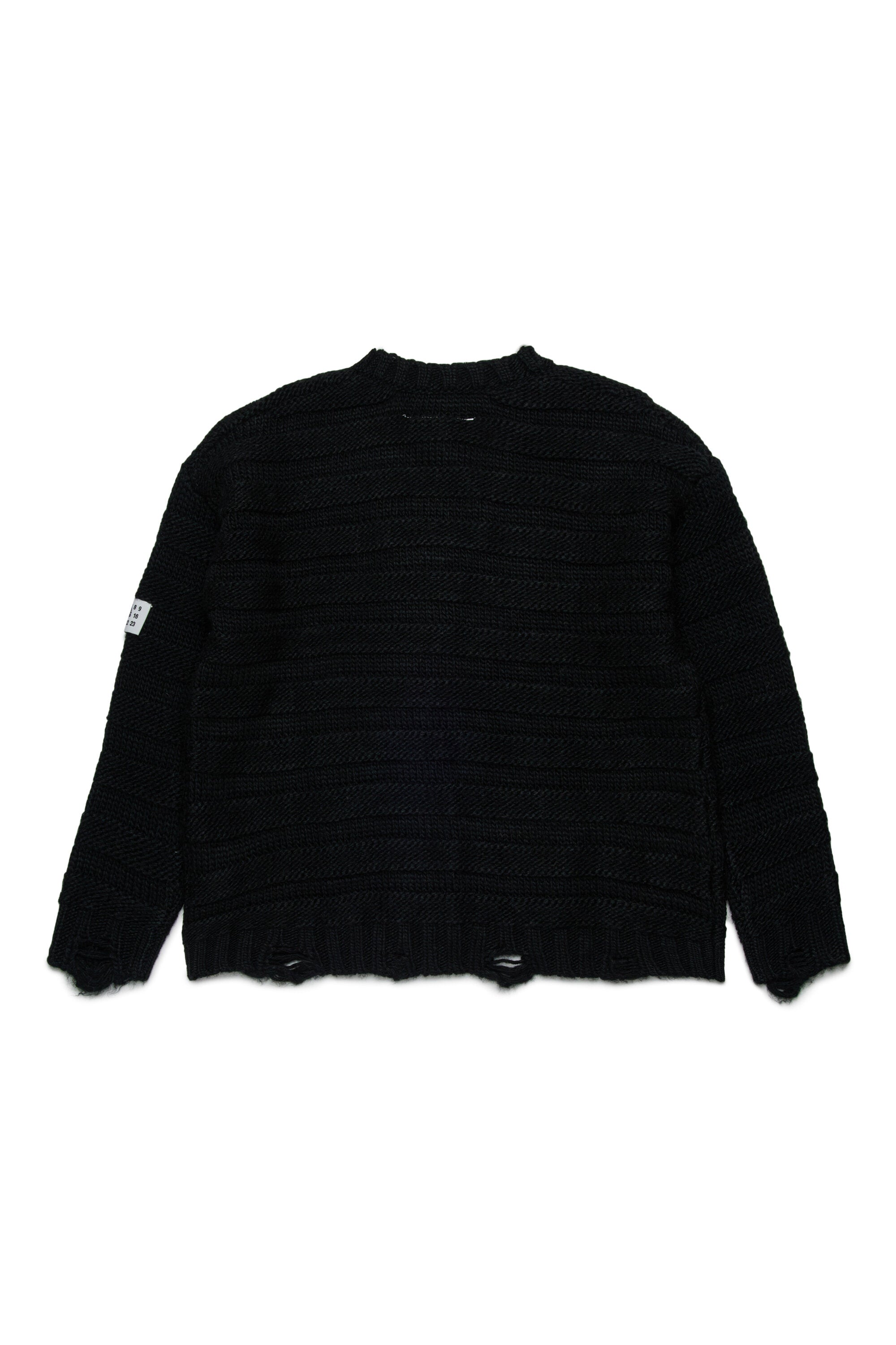 Ribbed wool-blend cardigan with breaks