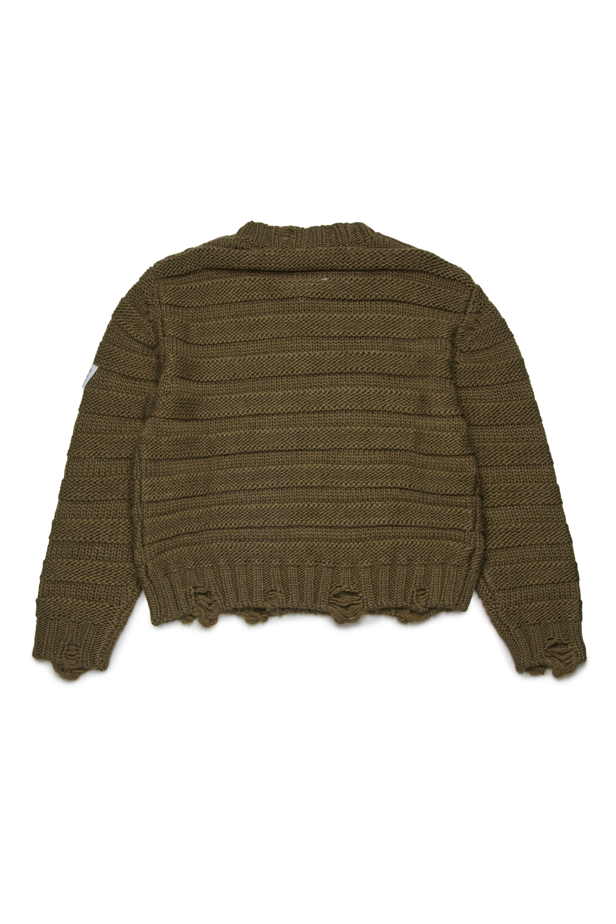 Ribbed wool blend pullover with breaks