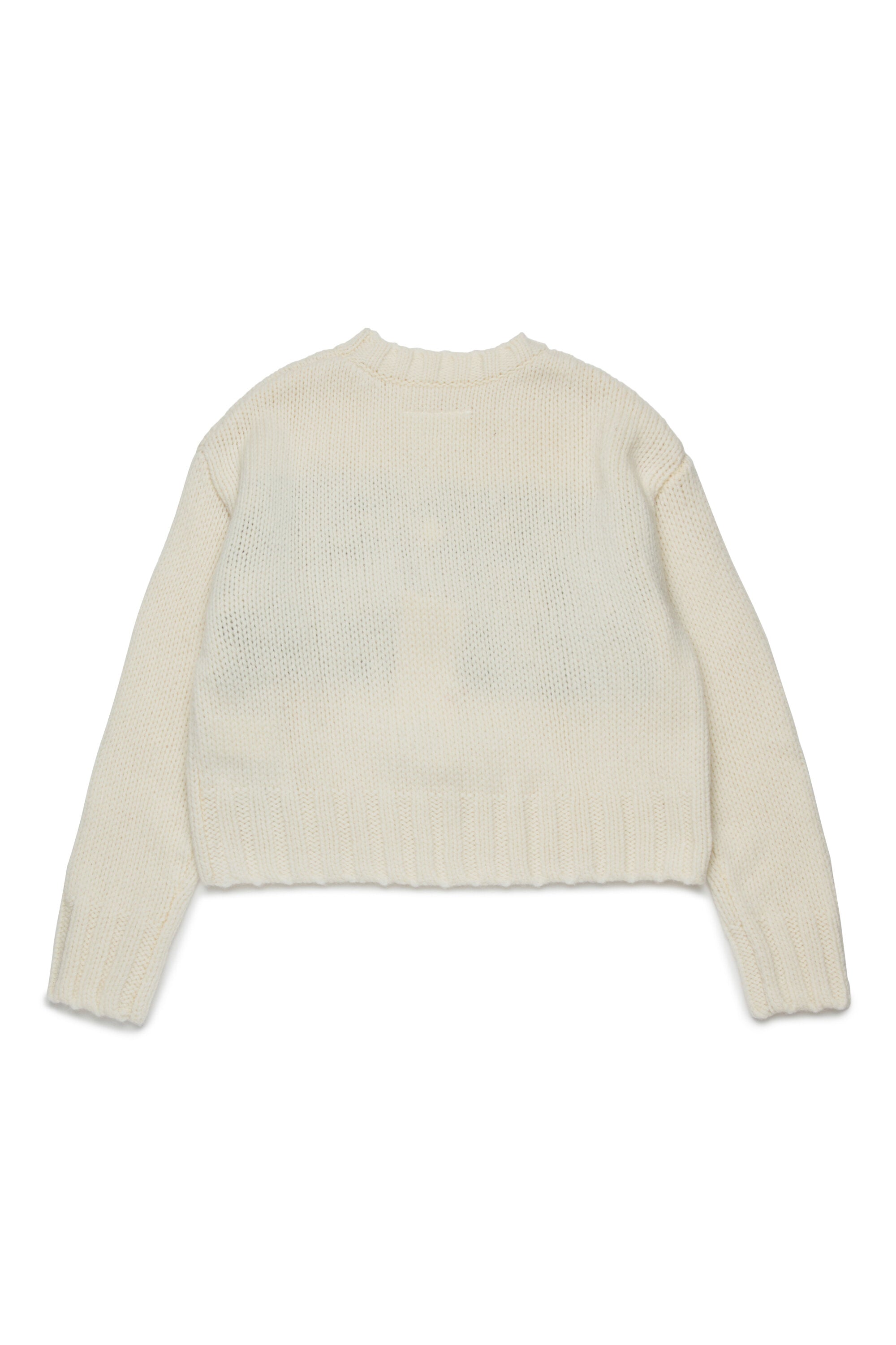 Wool-blend cropped pullover with maxi logo