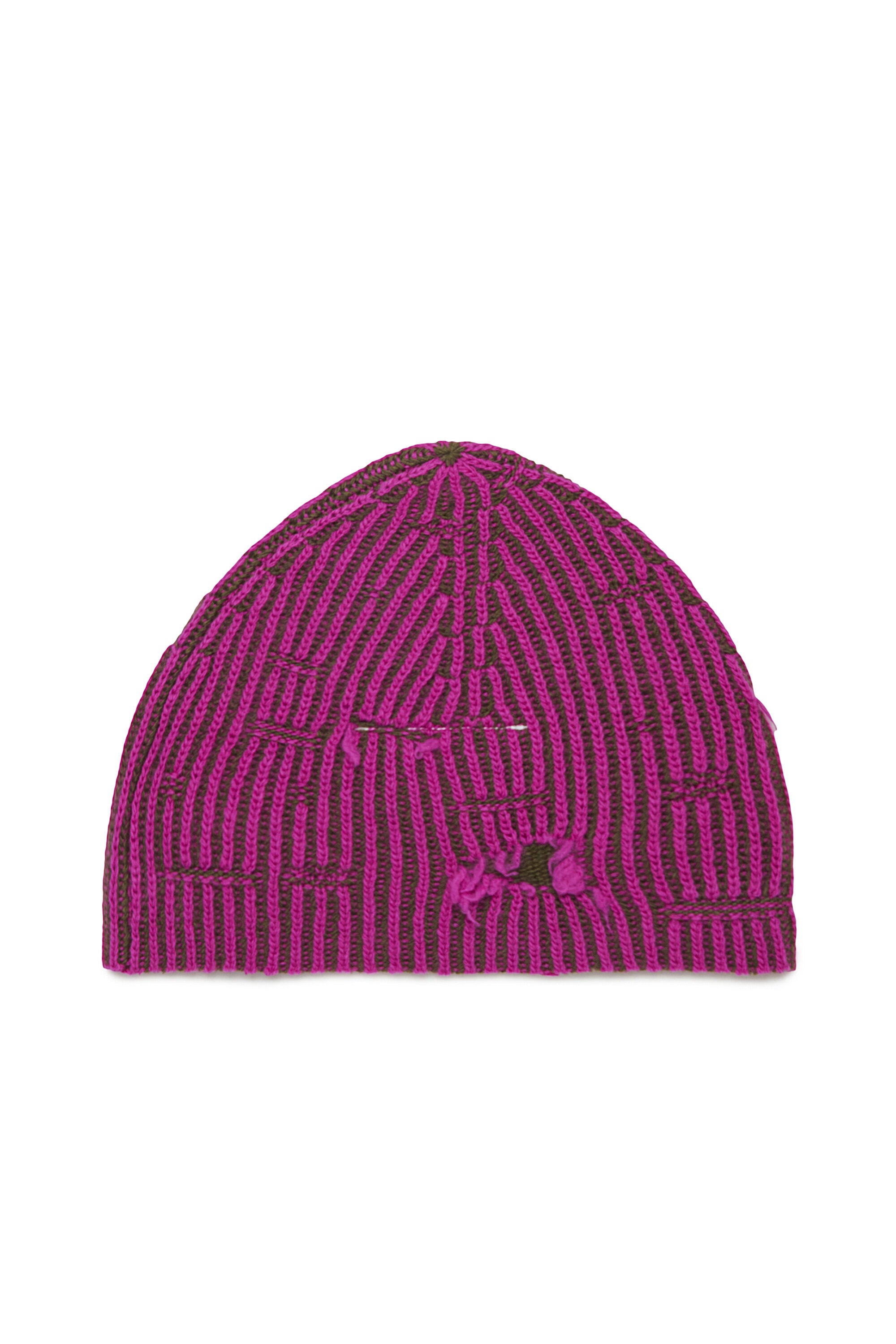 Gorro de lana canalé con rotos