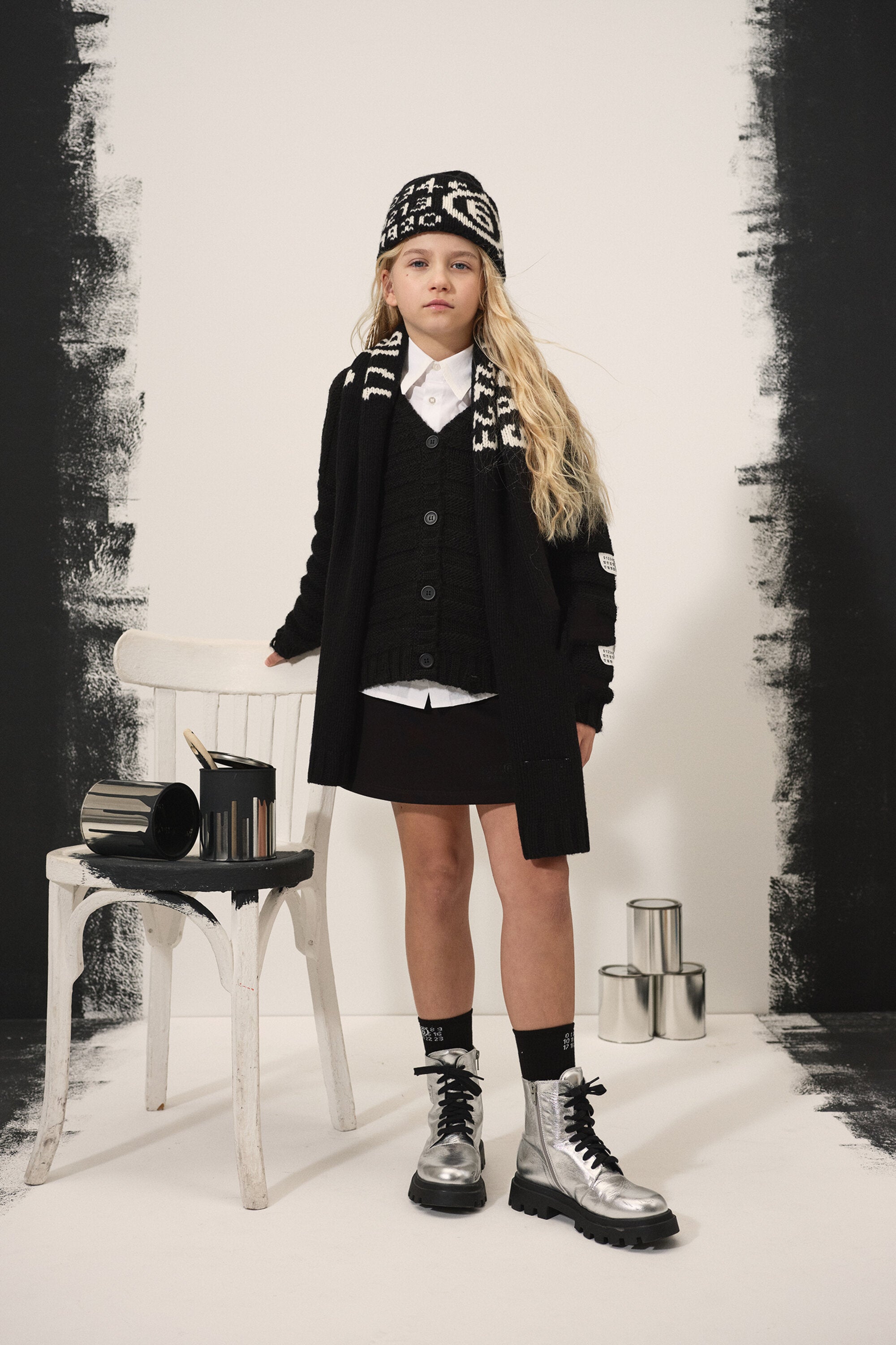 Gorro de punto de lana con logotipo