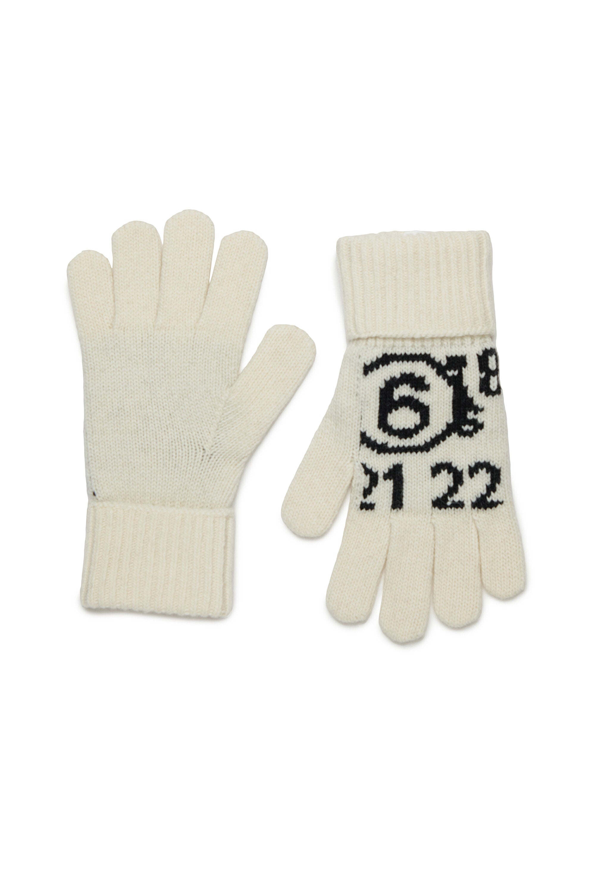 Wool-blend knit gloves with Numeric logo