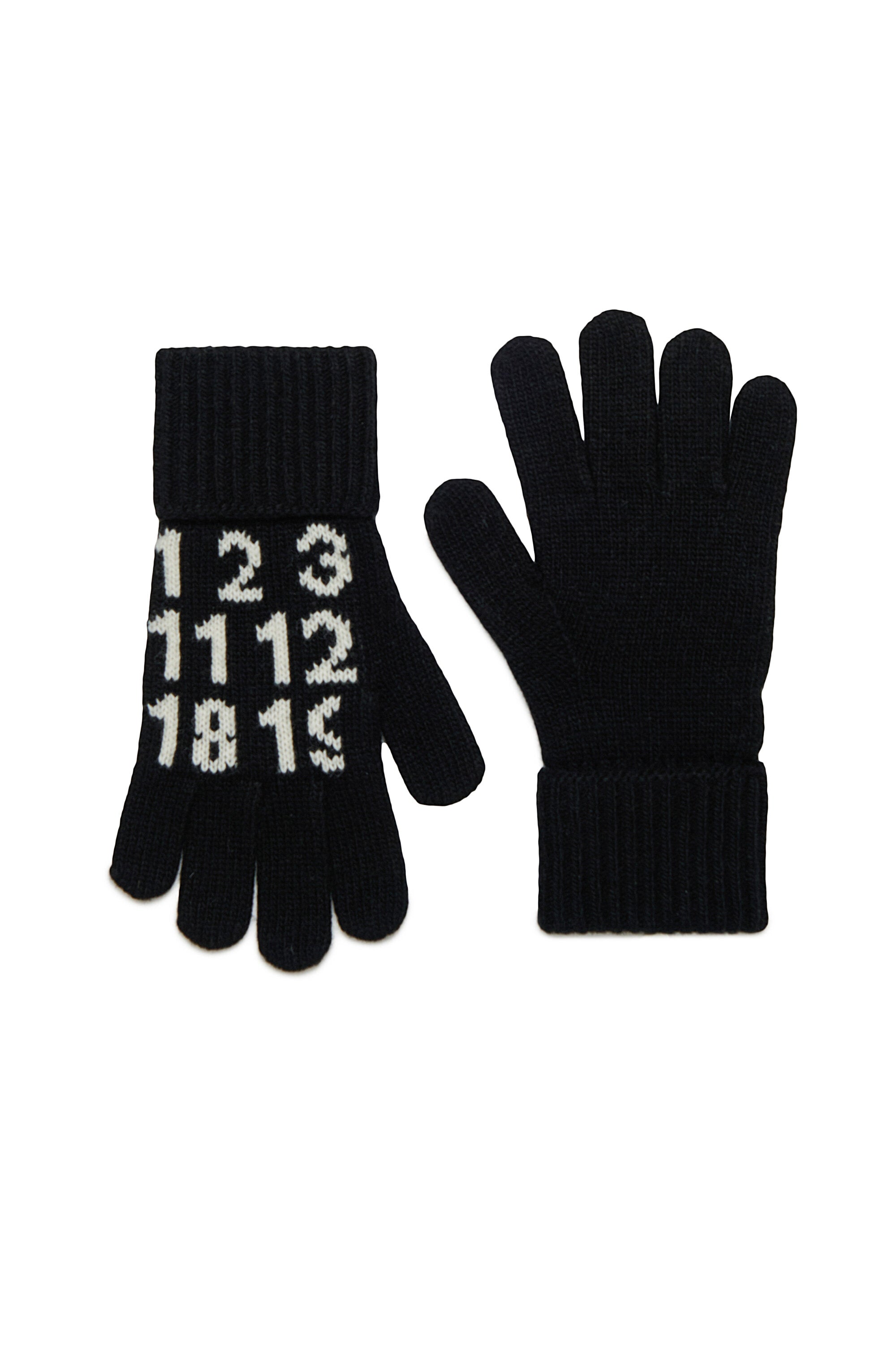 Wool-blend knit gloves with Numeric logo