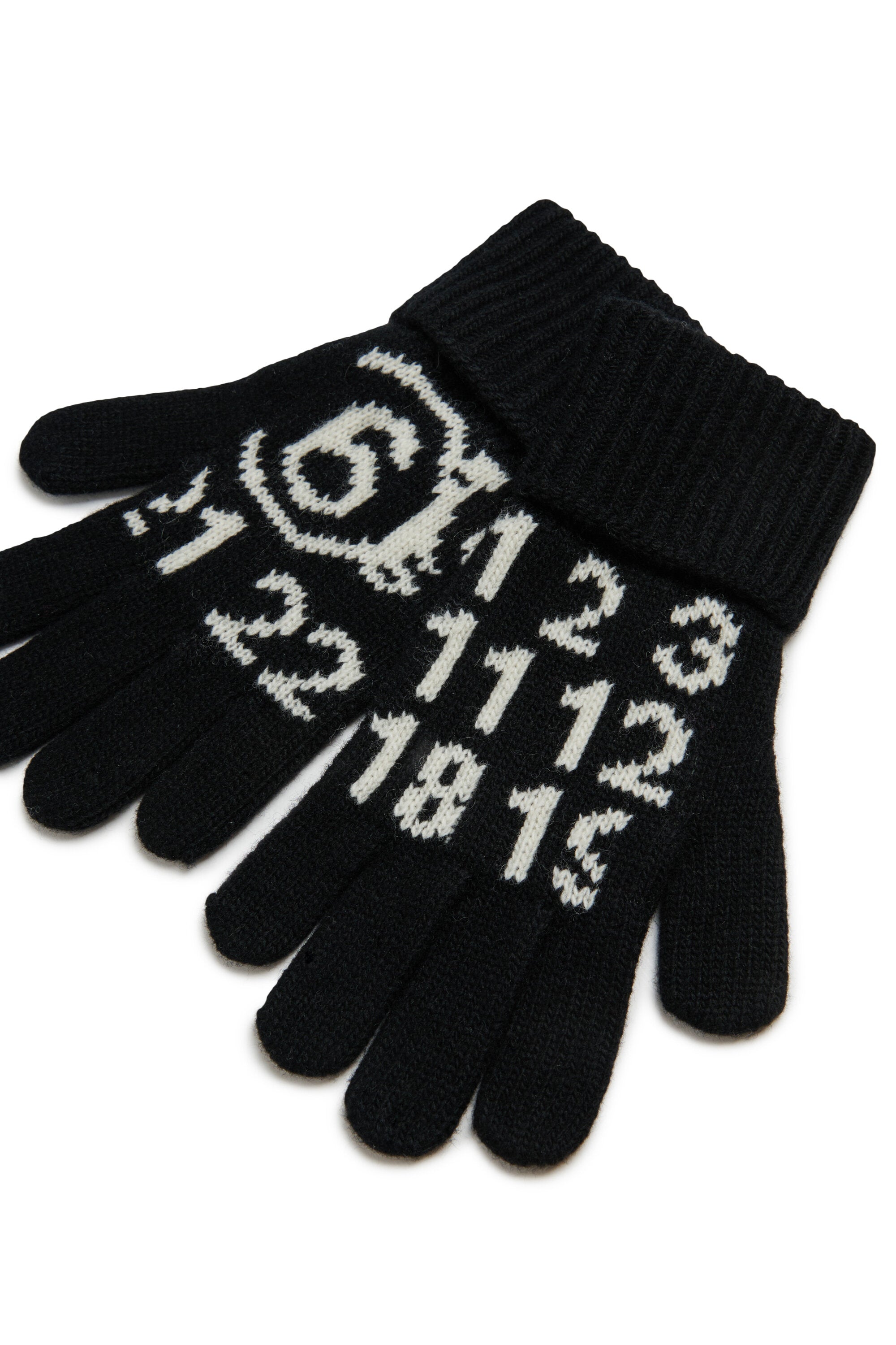 Guantes de punto en mezcla de lana con logotipo Numeric