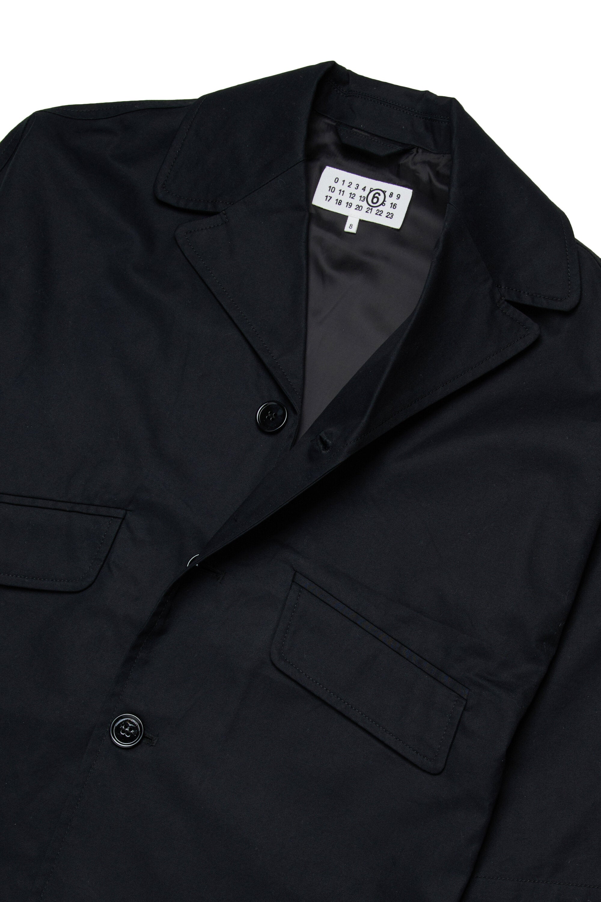 Single-breasted coat with logo
