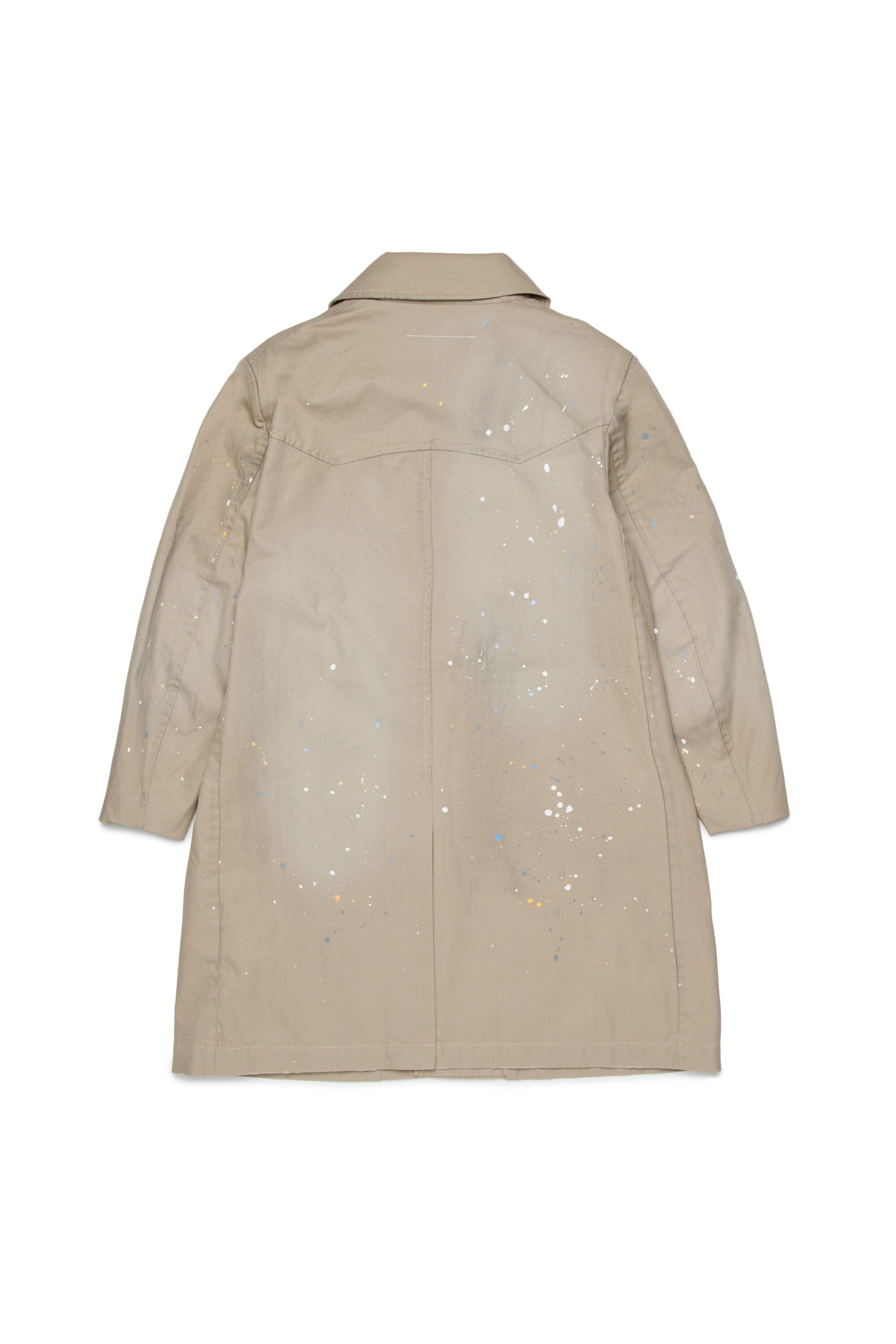 Trench coat with printed logo