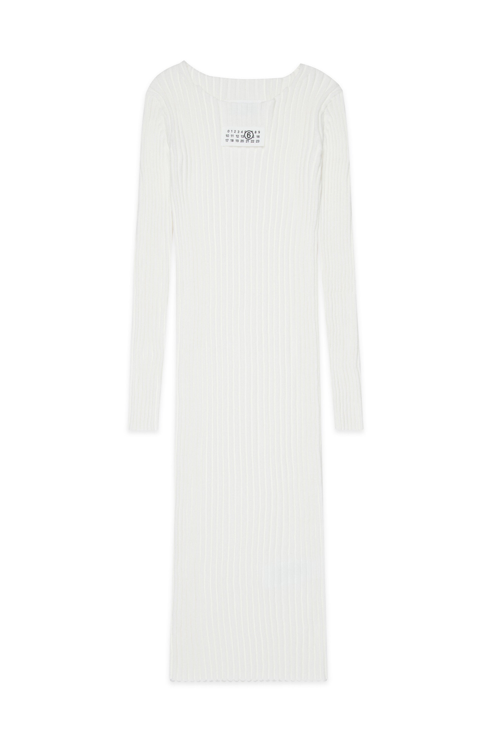 Vestido largo de canalé con logo