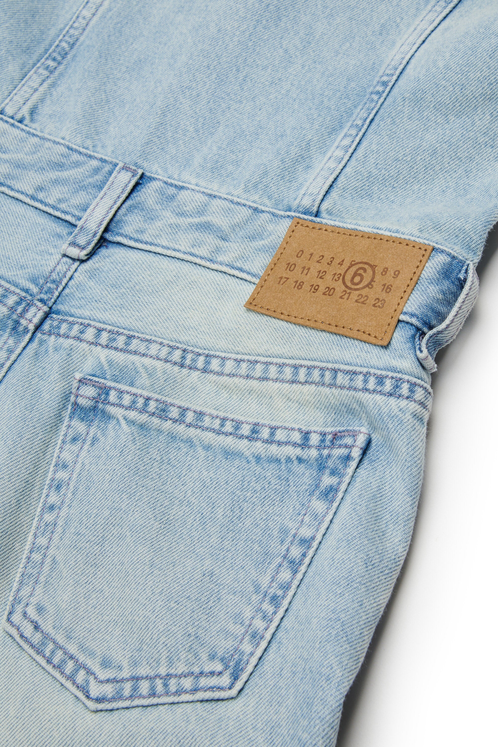 Sleeveless faded-effect denim dress