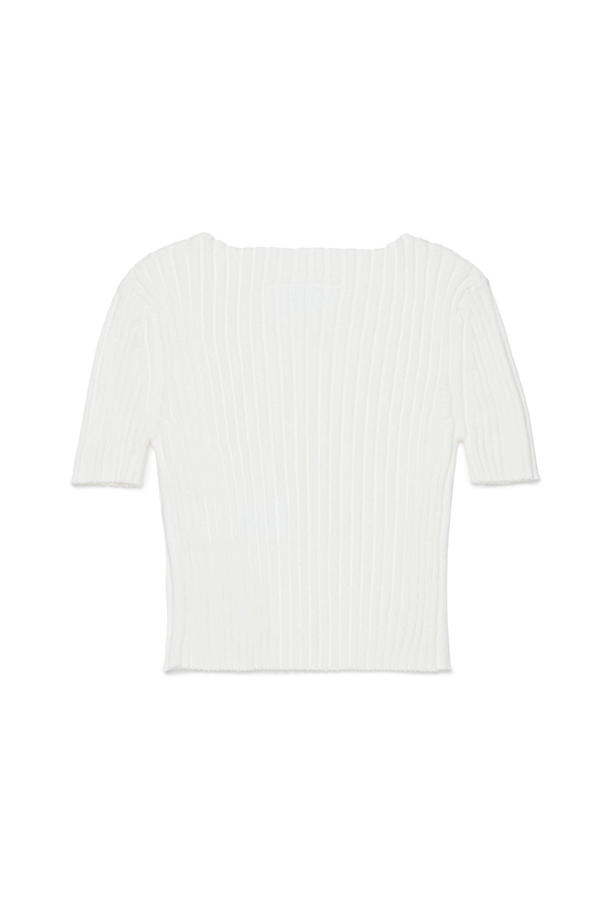 Ribbed knit top with numeric logo